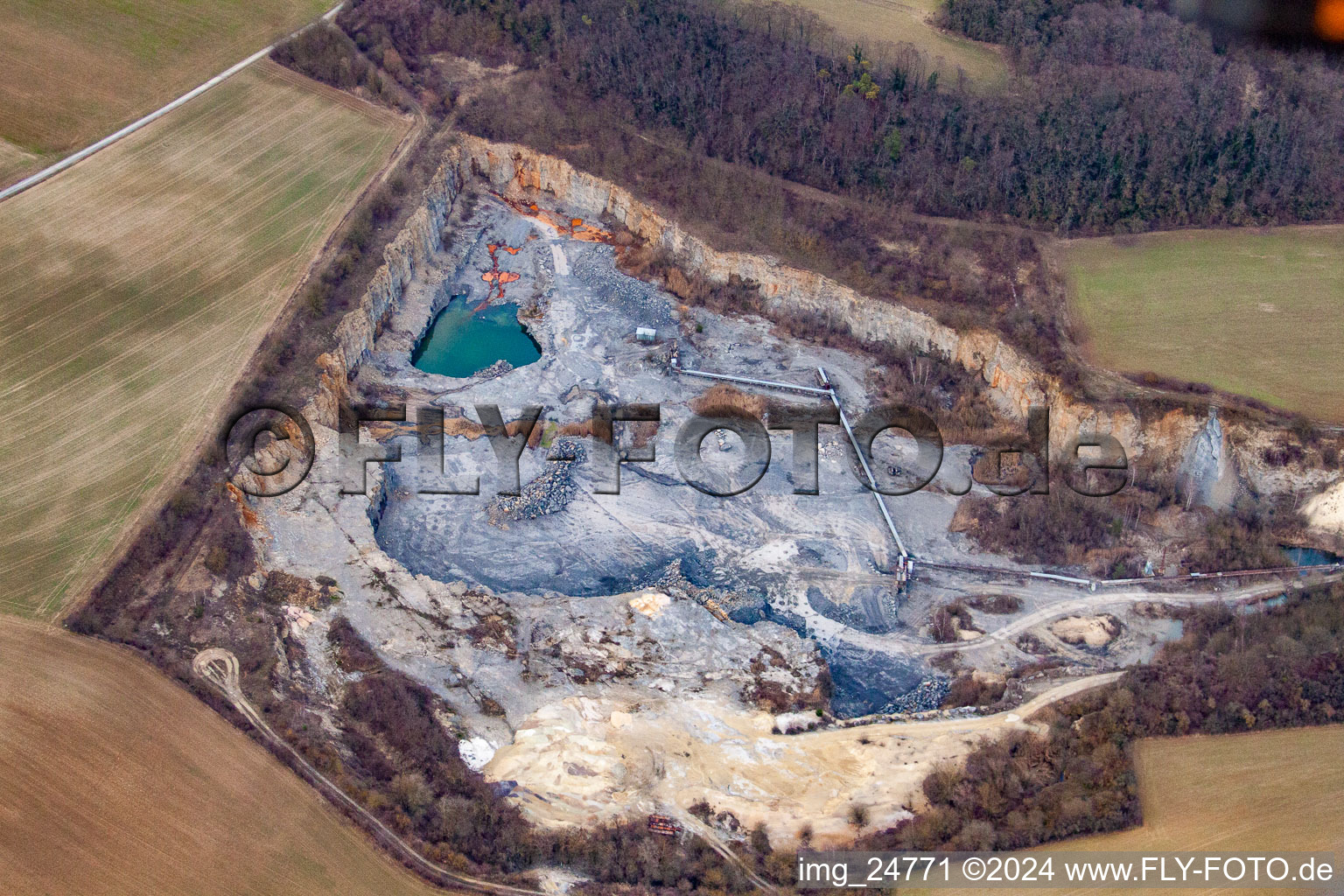 Limestone quarry in Wiesloch in the state Baden-Wuerttemberg, Germany