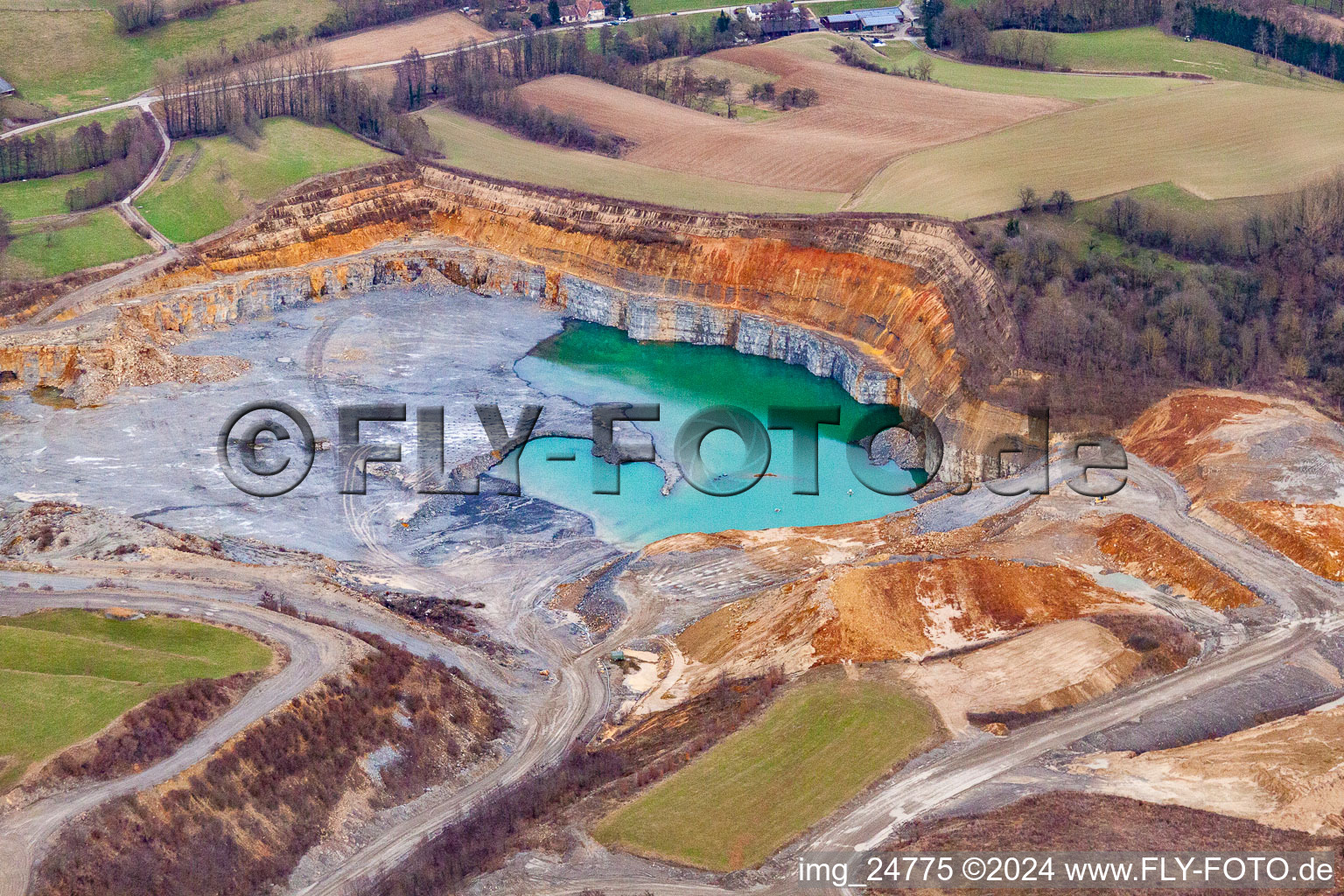 Limestone quarry in Nußloch in the state Baden-Wuerttemberg, Germany