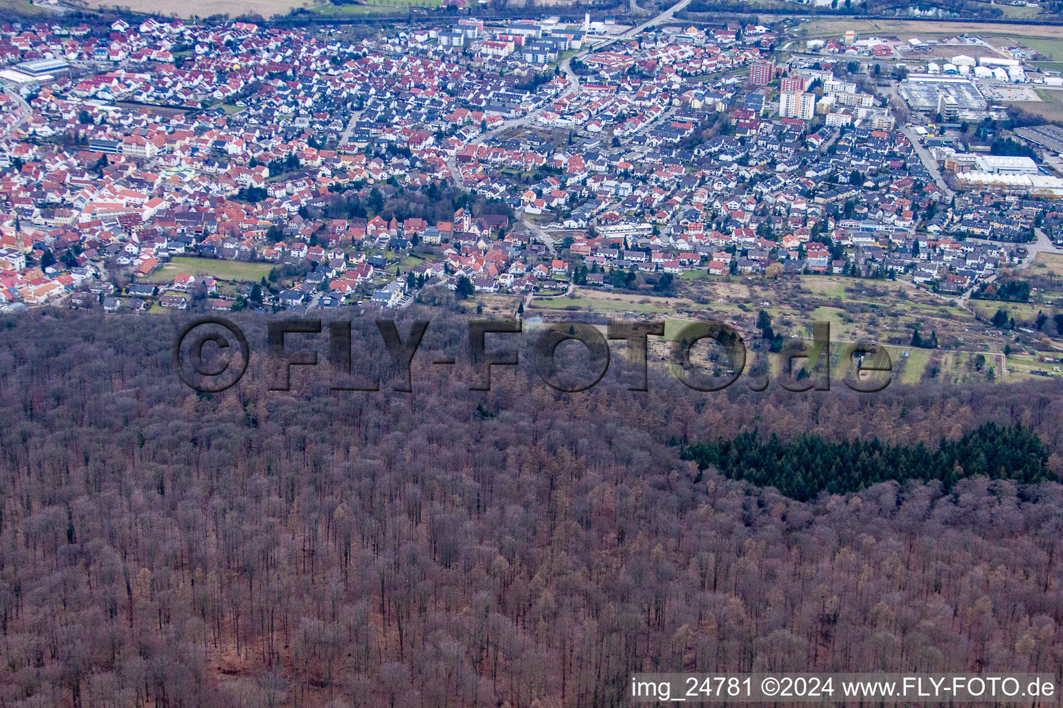 Limestone quarry in Nußloch in the state Baden-Wuerttemberg, Germany out of the air