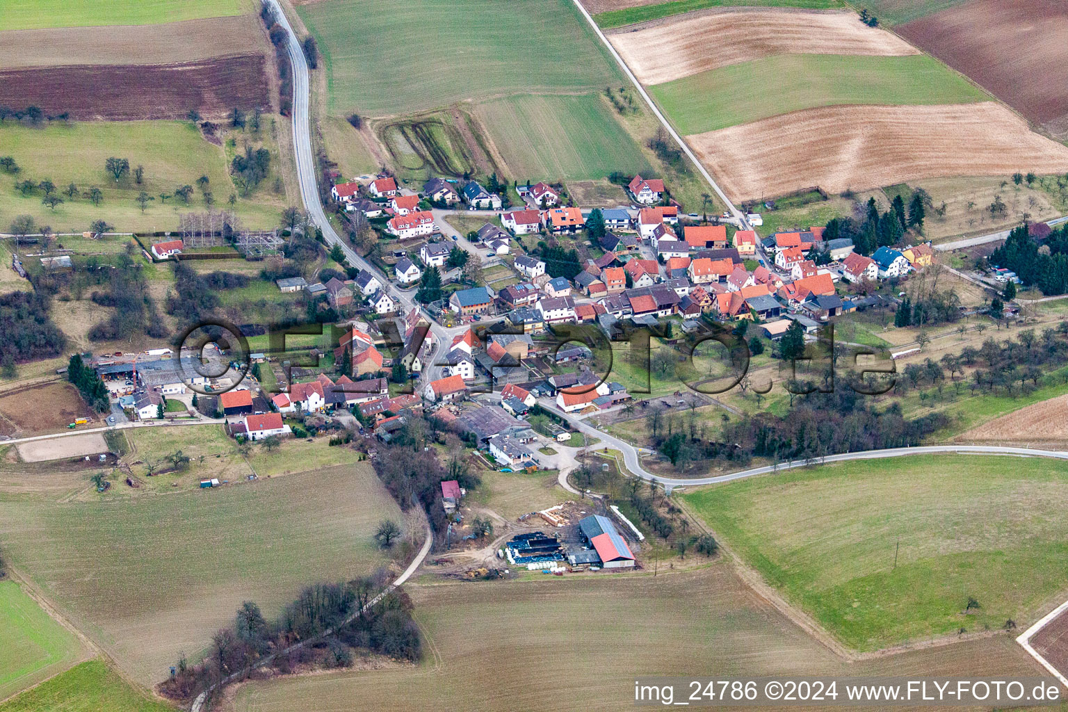 Aerial photograpy of District Maisbach in Nußloch in the state Baden-Wuerttemberg, Germany