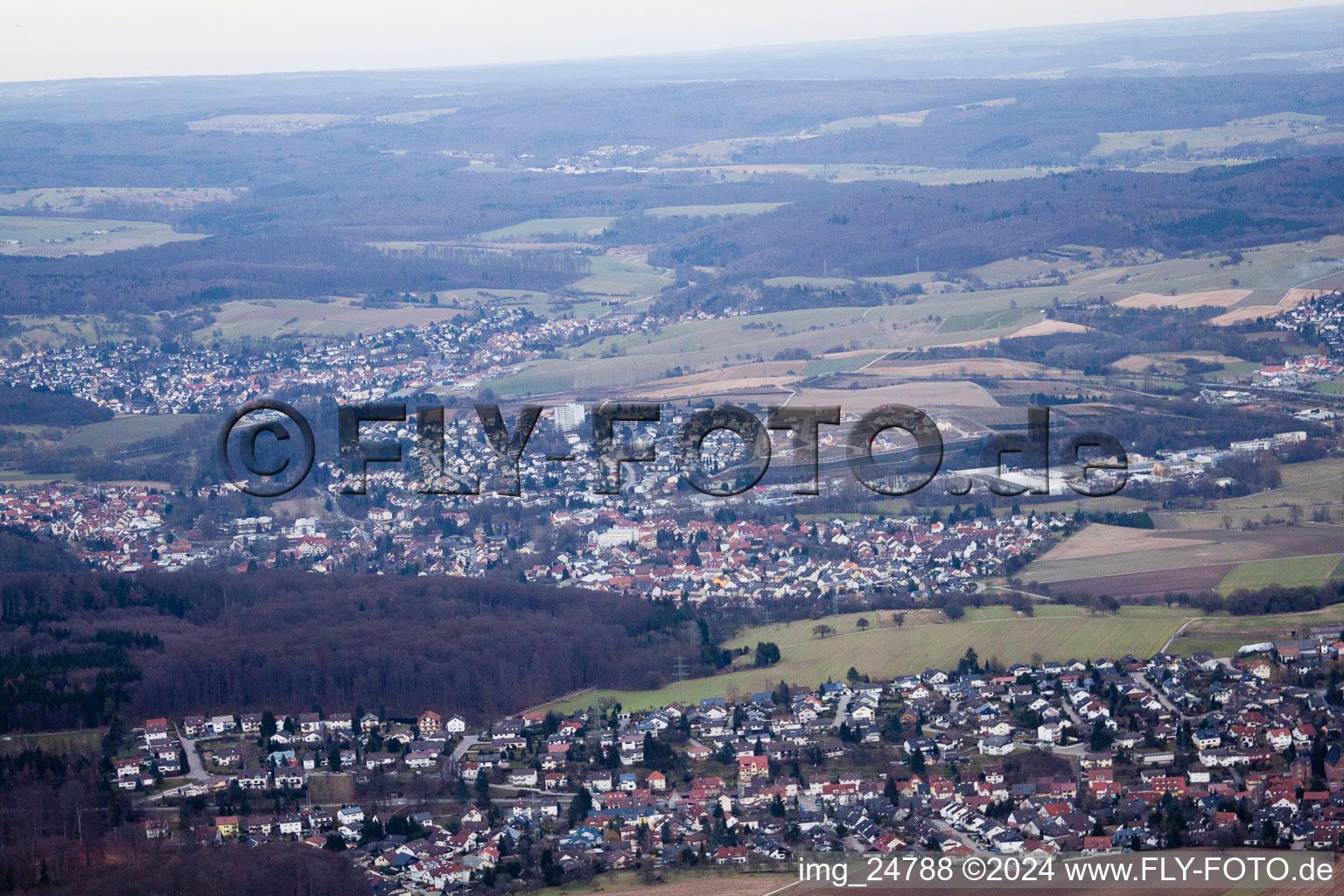 Aerial view of Glue, Gauangelloch in Gauangelloch in the state Baden-Wuerttemberg, Germany