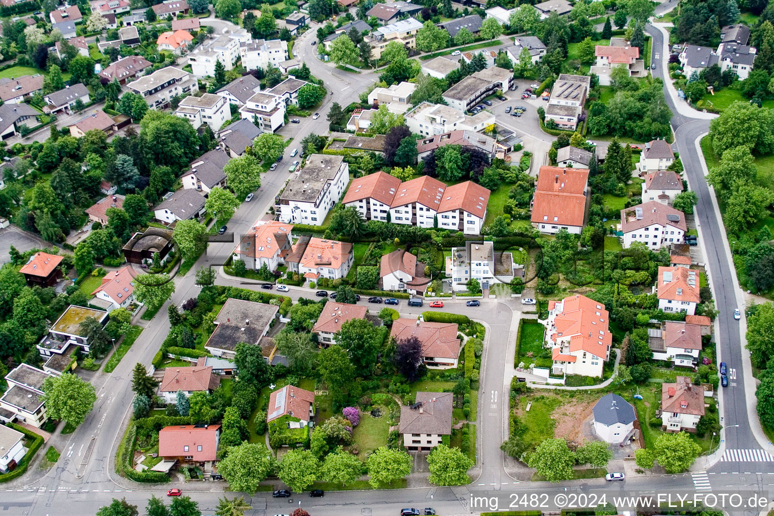 Aerial photograpy of SW, Am Stangenacker in Pforzheim in the state Baden-Wuerttemberg, Germany