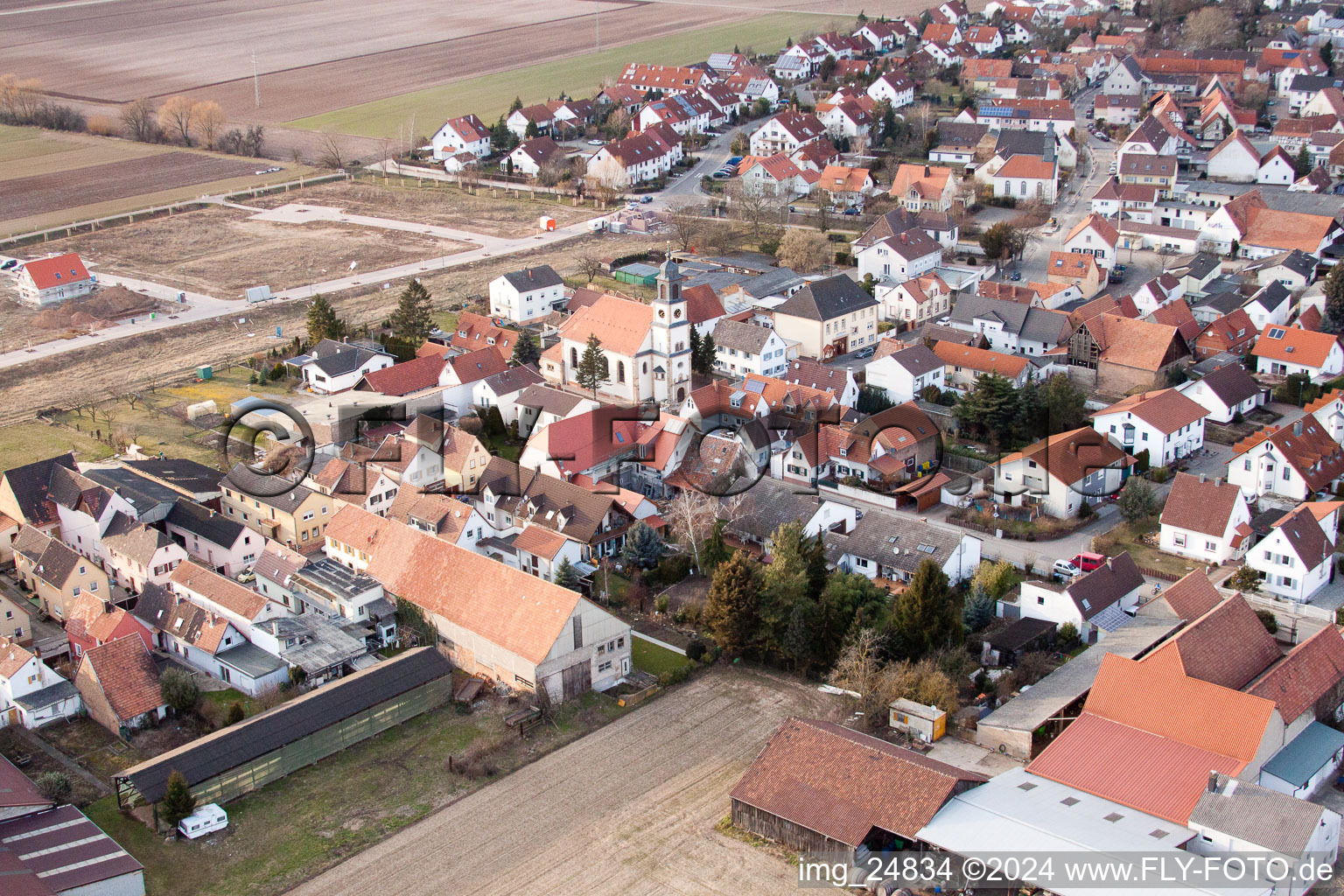 Aerial photograpy of District Mörlheim in Landau in der Pfalz in the state Rhineland-Palatinate, Germany