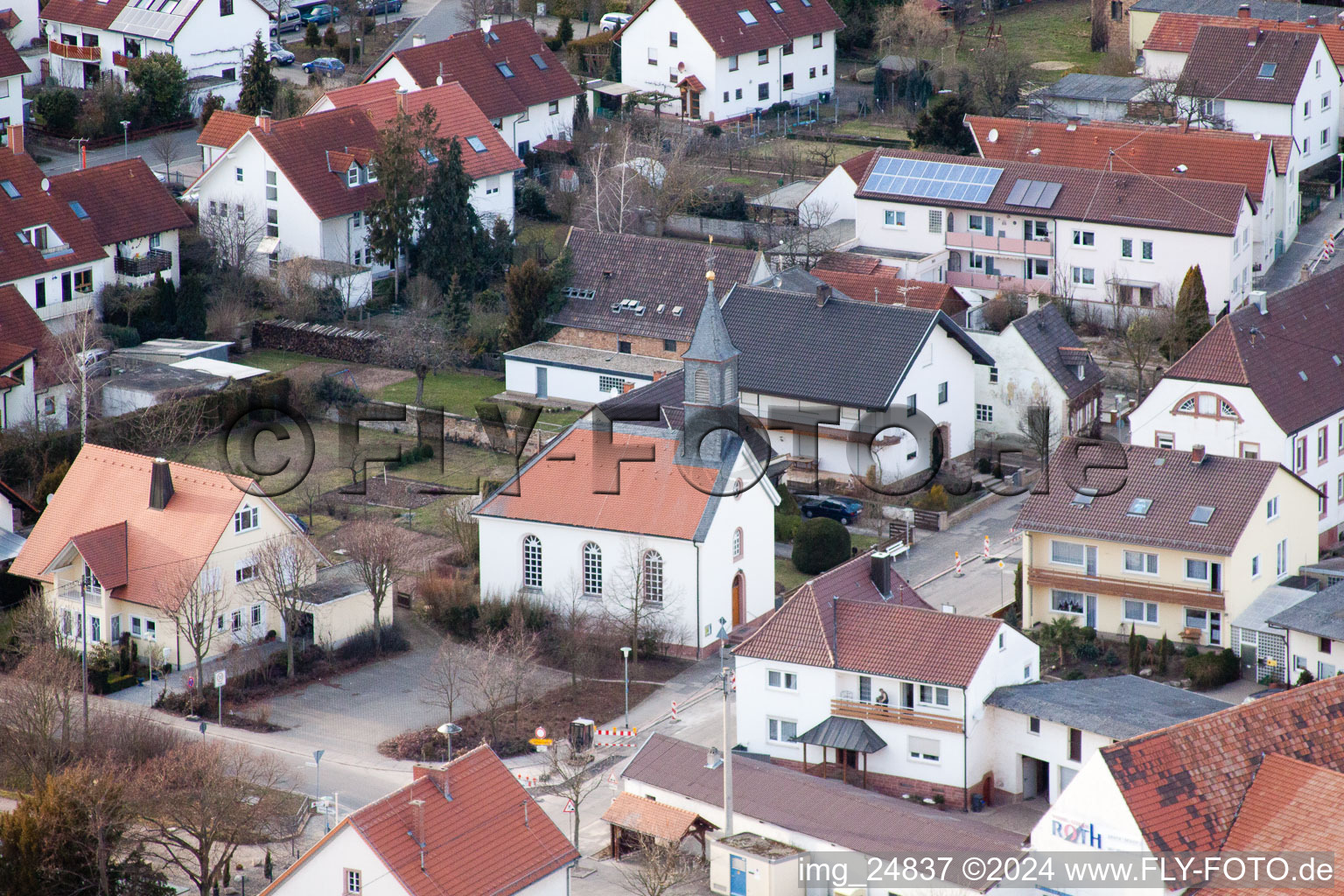 District Mörlheim in Landau in der Pfalz in the state Rhineland-Palatinate, Germany from above