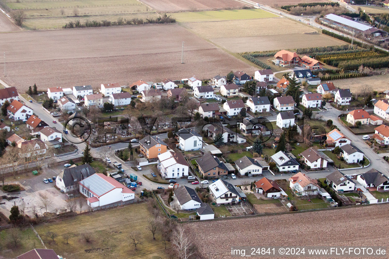 Bird's eye view of District Mörlheim in Landau in der Pfalz in the state Rhineland-Palatinate, Germany