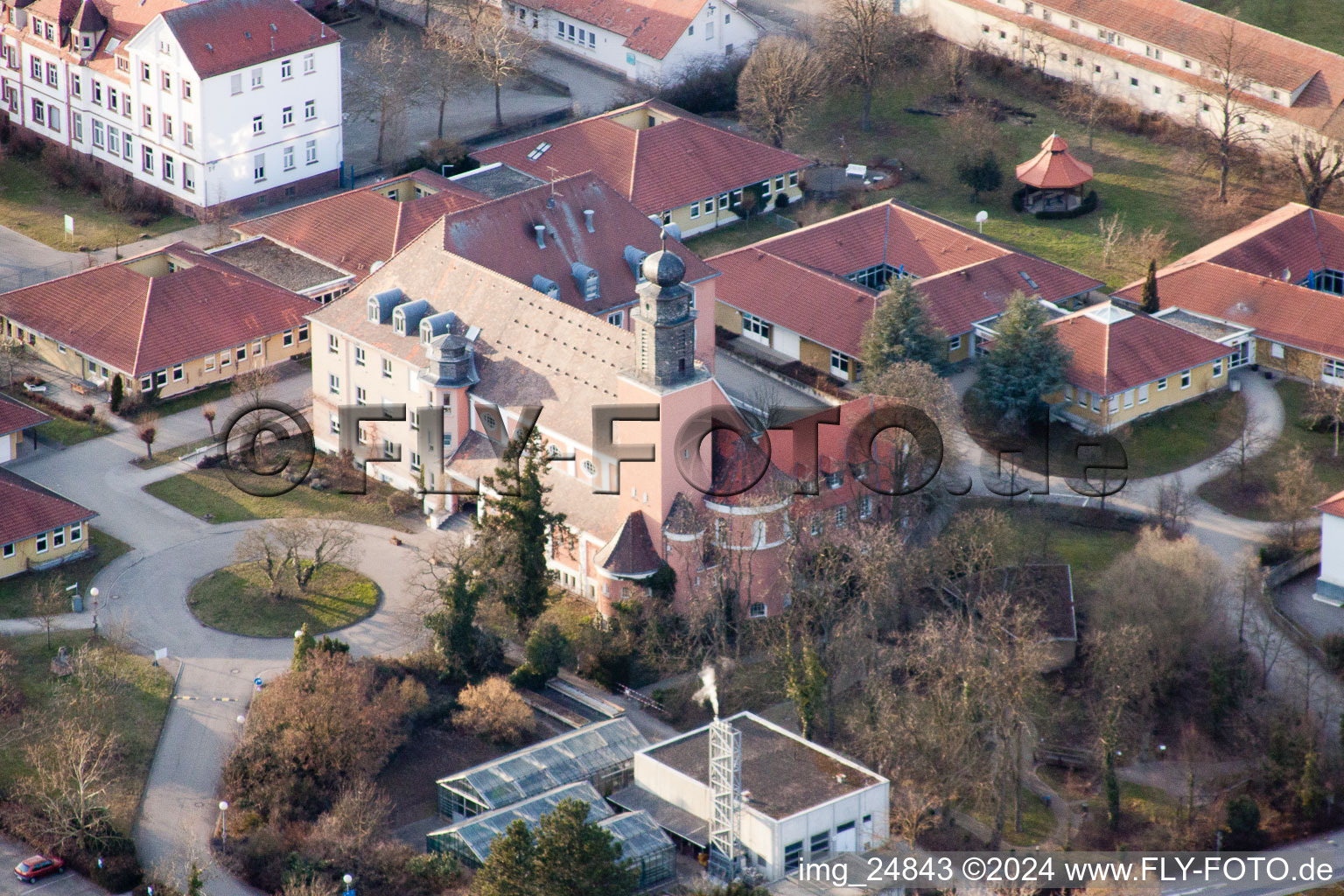 Aerial view of Stift, Jakob-Reeb-Schule‎ Youth Work St. Josef‎ in Landau in der Pfalz in the state Rhineland-Palatinate, Germany