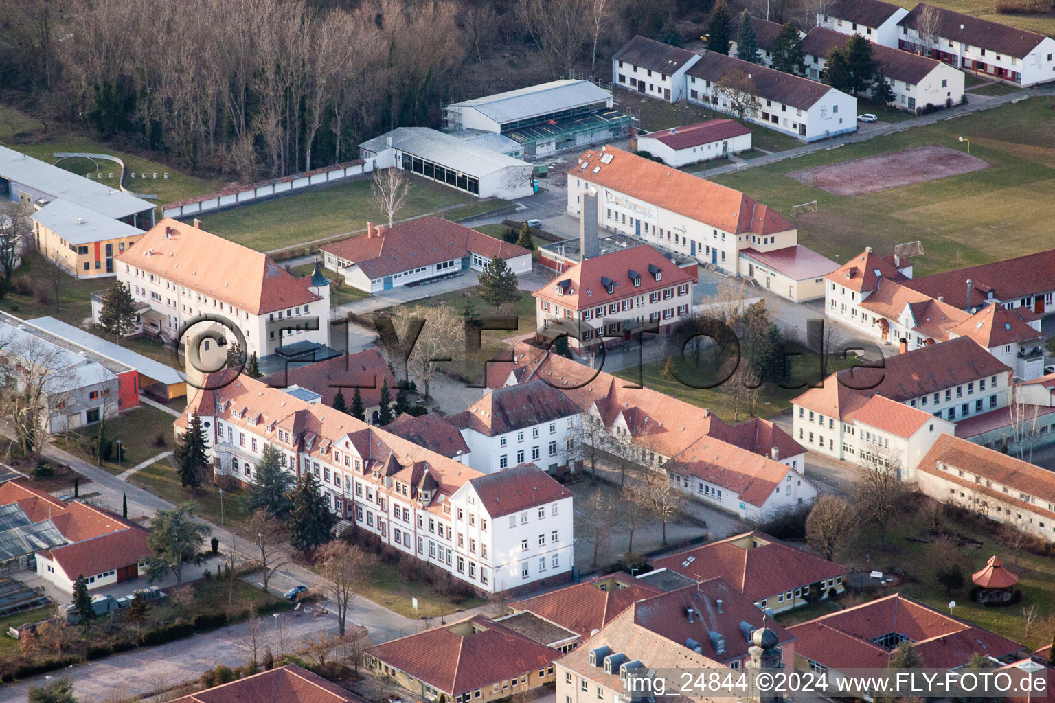 Aerial photograpy of Stift, Jakob-Reeb-Schule‎ Jugendwerk St. Josef‎ in Landau in der Pfalz in the state Rhineland-Palatinate, Germany