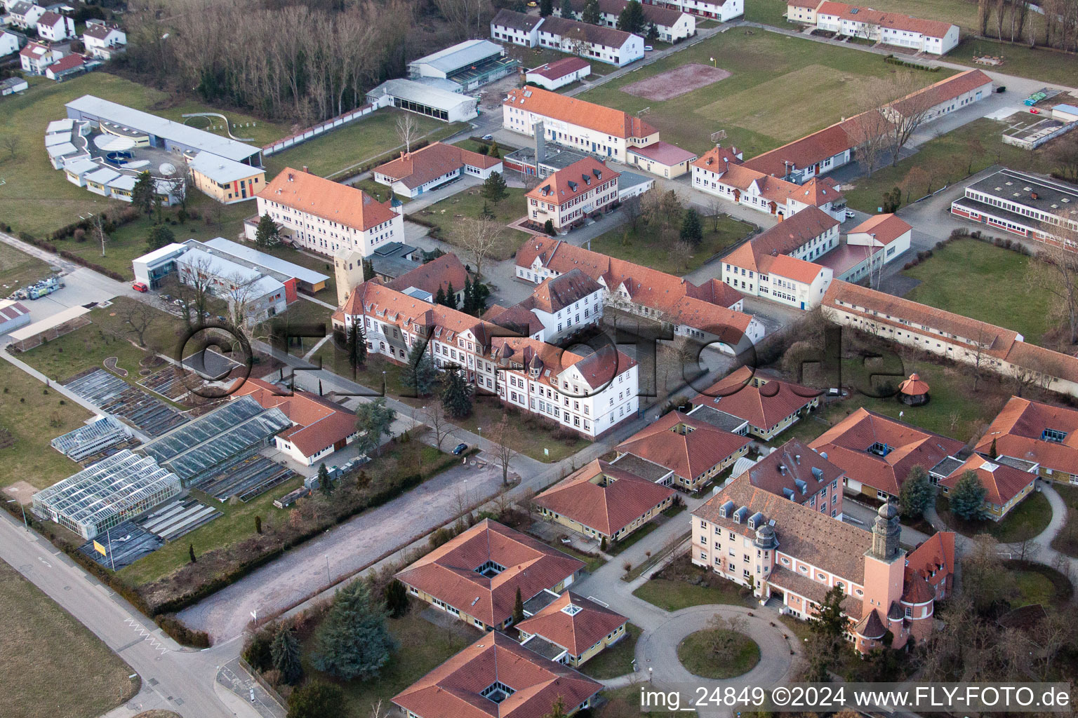 Stift, Jakob-Reeb-Schule‎ Jugendwerk St. Josef‎ in Landau in der Pfalz in the state Rhineland-Palatinate, Germany out of the air