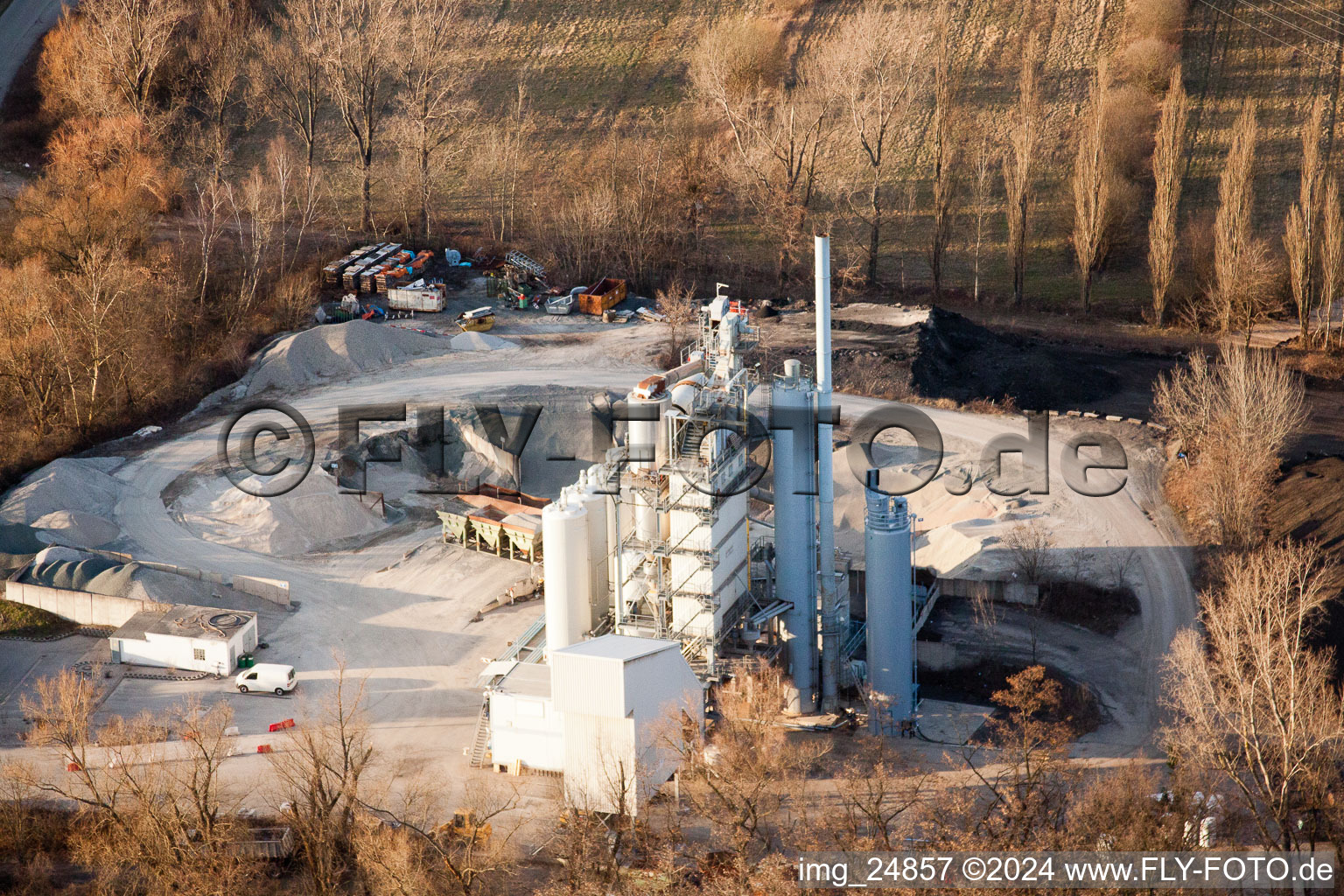 Asphalt plant at the bullet trap in Landau in der Pfalz in the state Rhineland-Palatinate, Germany