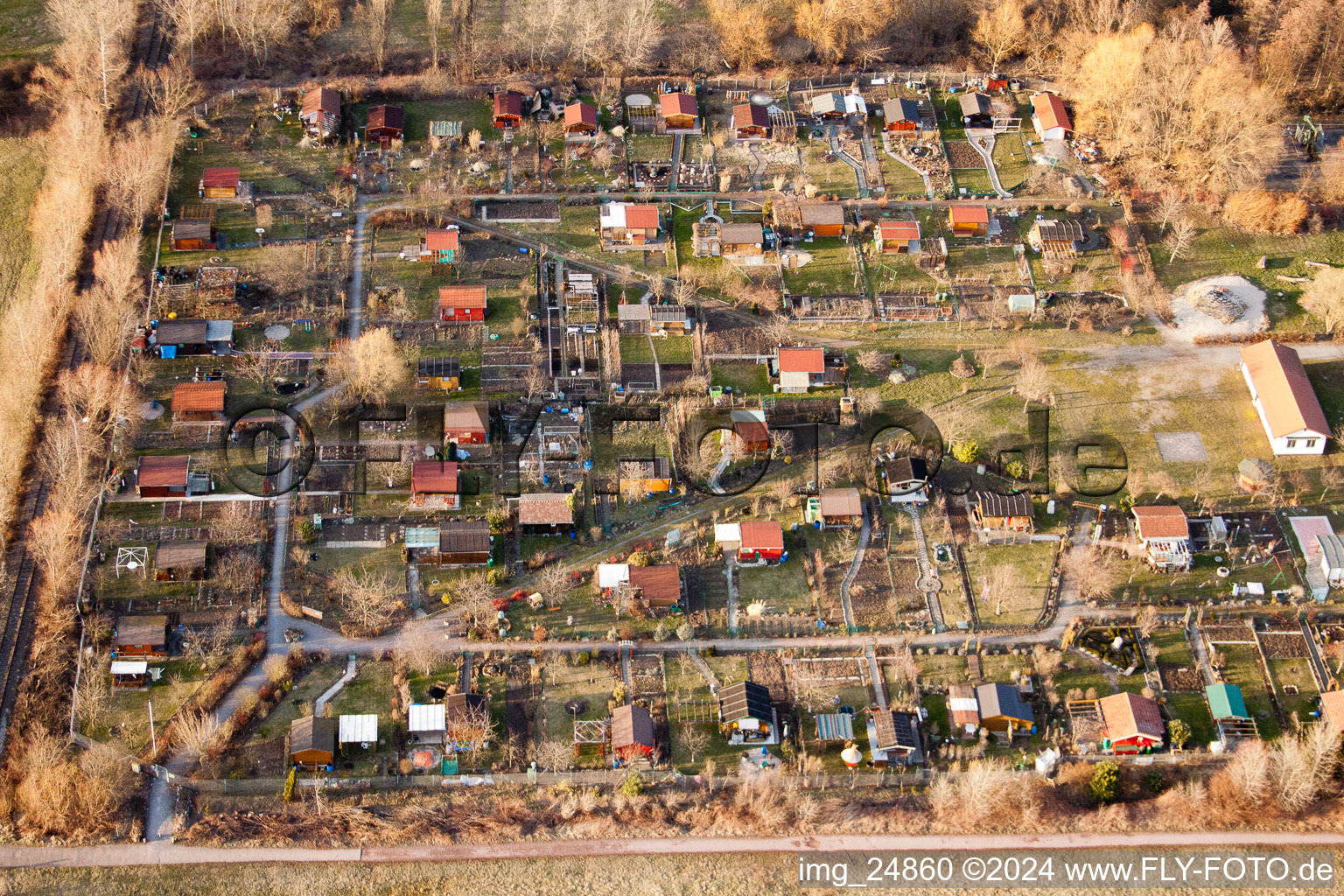 Allotment garden in the district Dammheim in Landau in der Pfalz in the state Rhineland-Palatinate, Germany