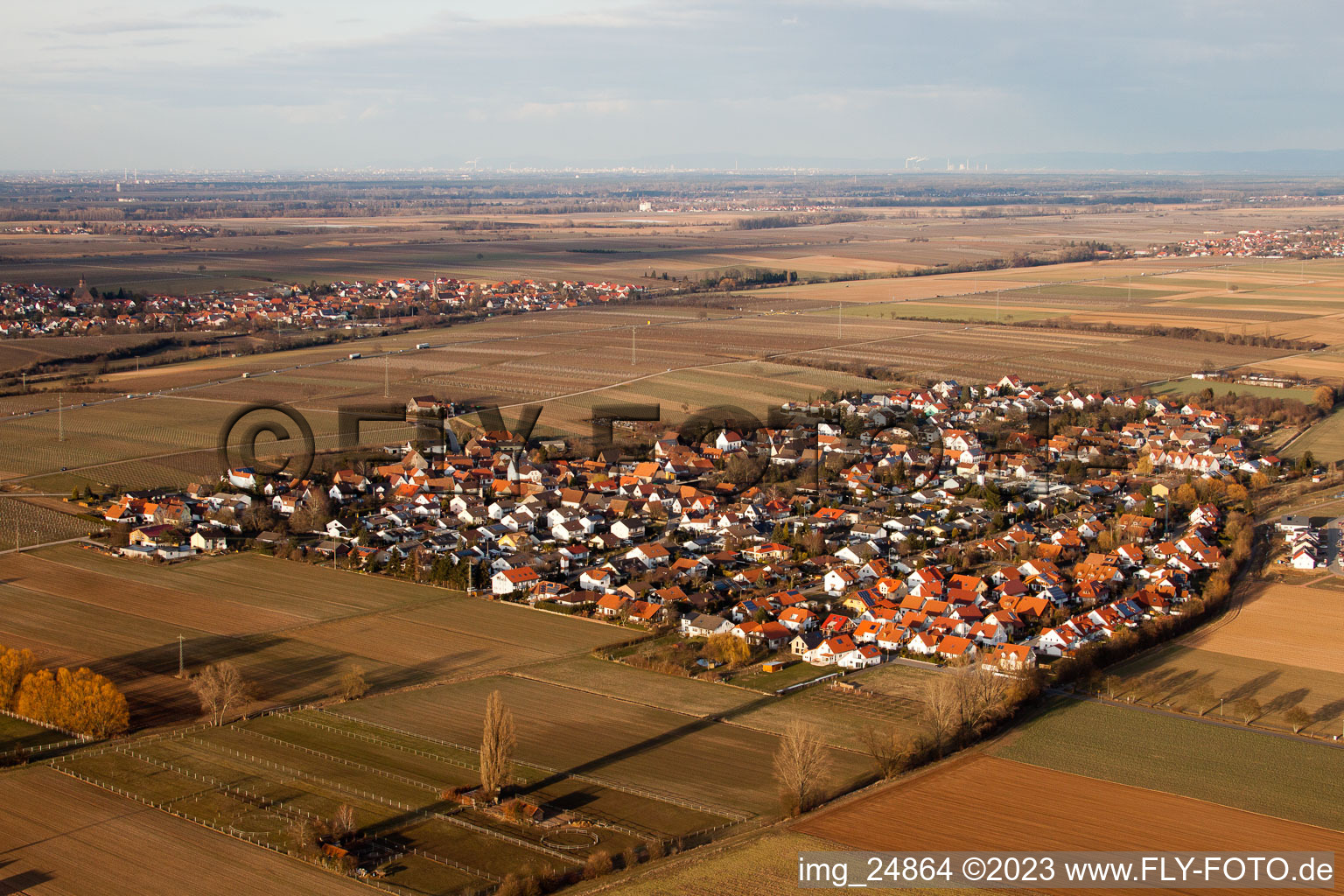 Bornheim in the state Rhineland-Palatinate, Germany from above