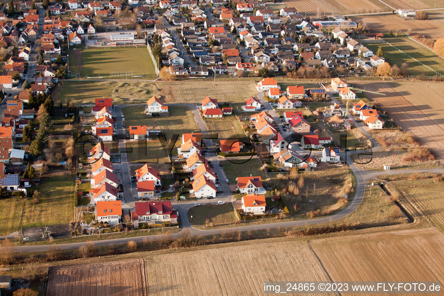 District Dammheim in Landau in der Pfalz in the state Rhineland-Palatinate, Germany from a drone