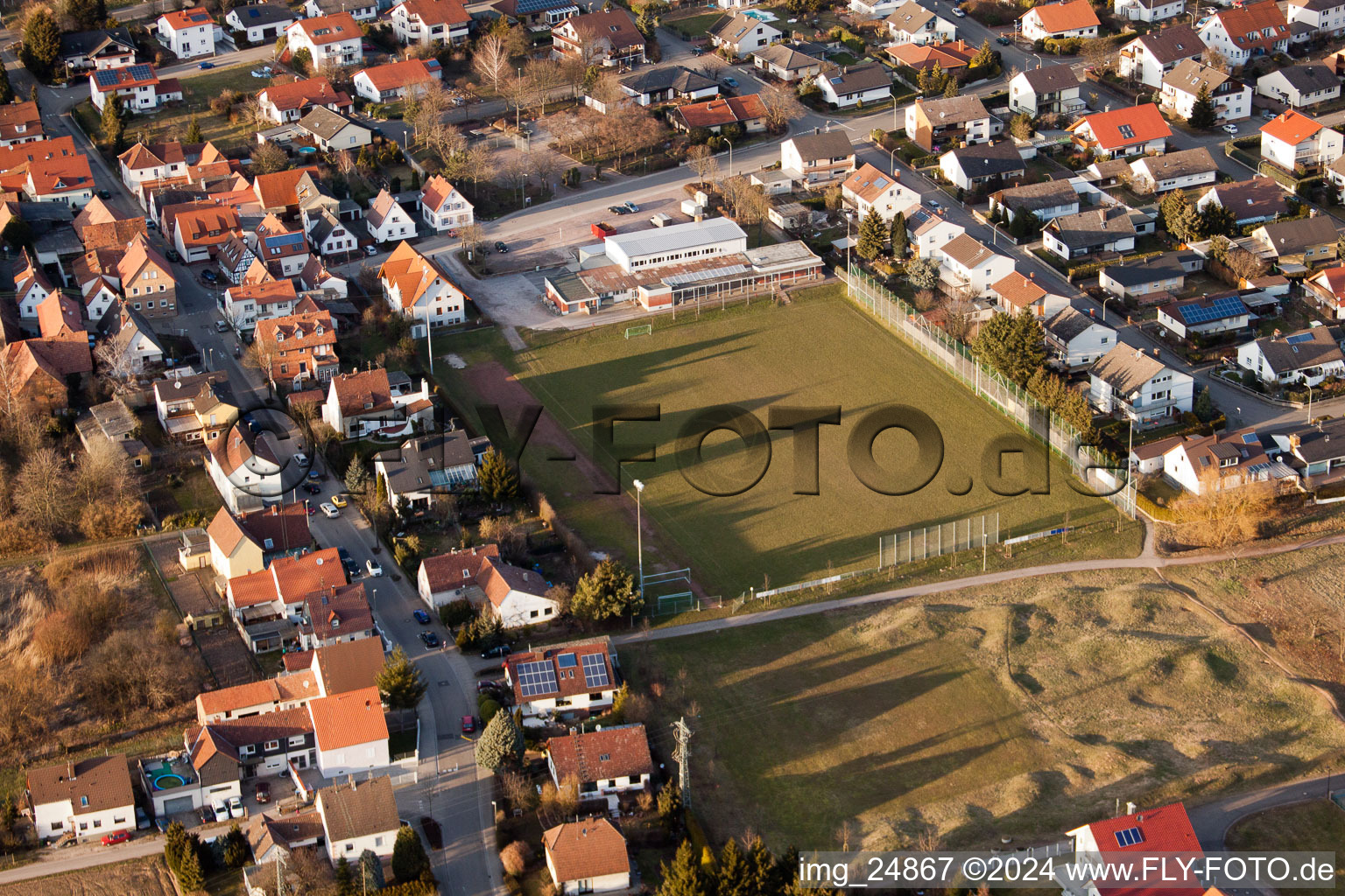 Aerial view of District Dammheim in Landau in der Pfalz in the state Rhineland-Palatinate, Germany