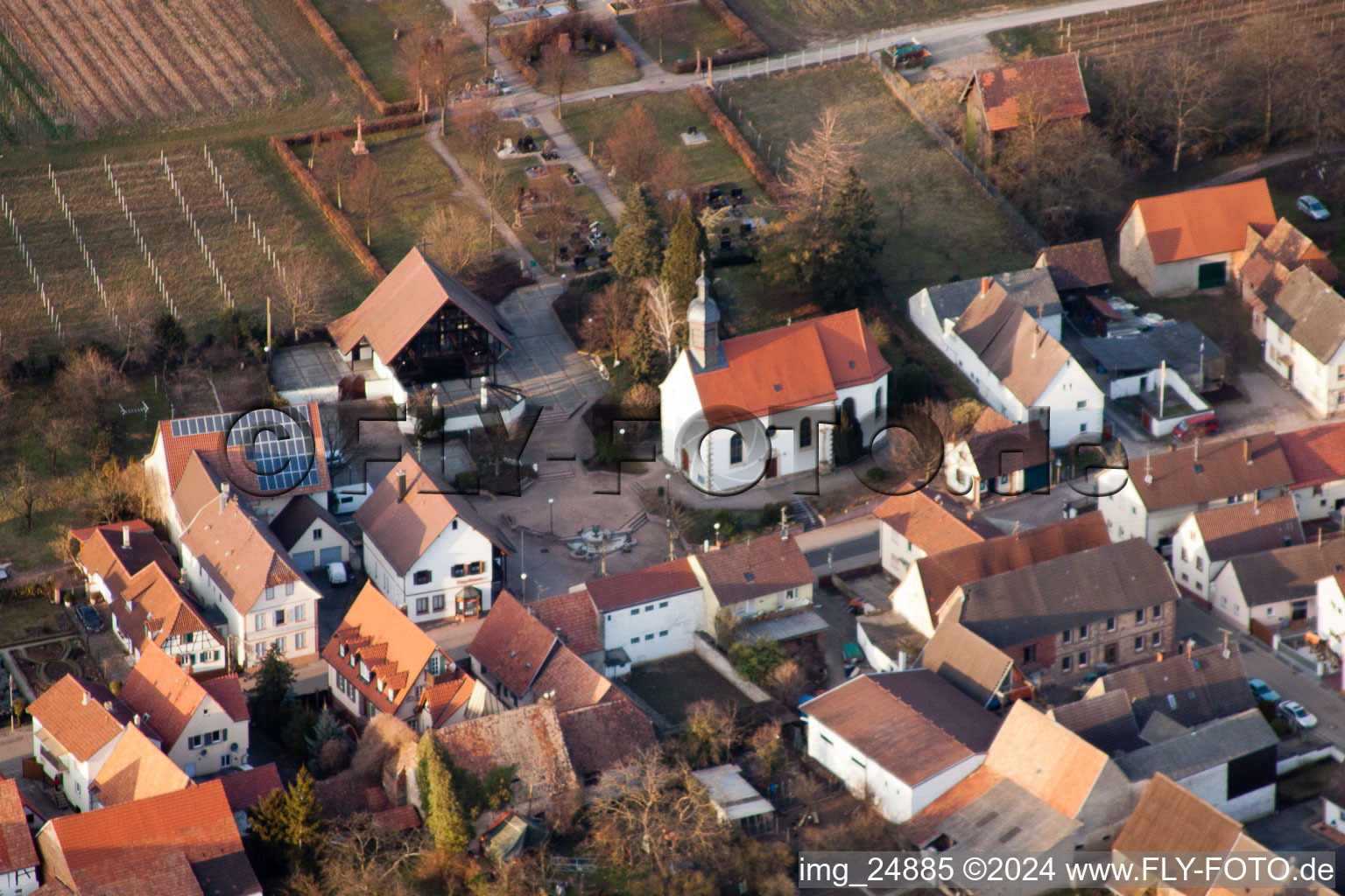 Bornheim in the state Rhineland-Palatinate, Germany seen from above