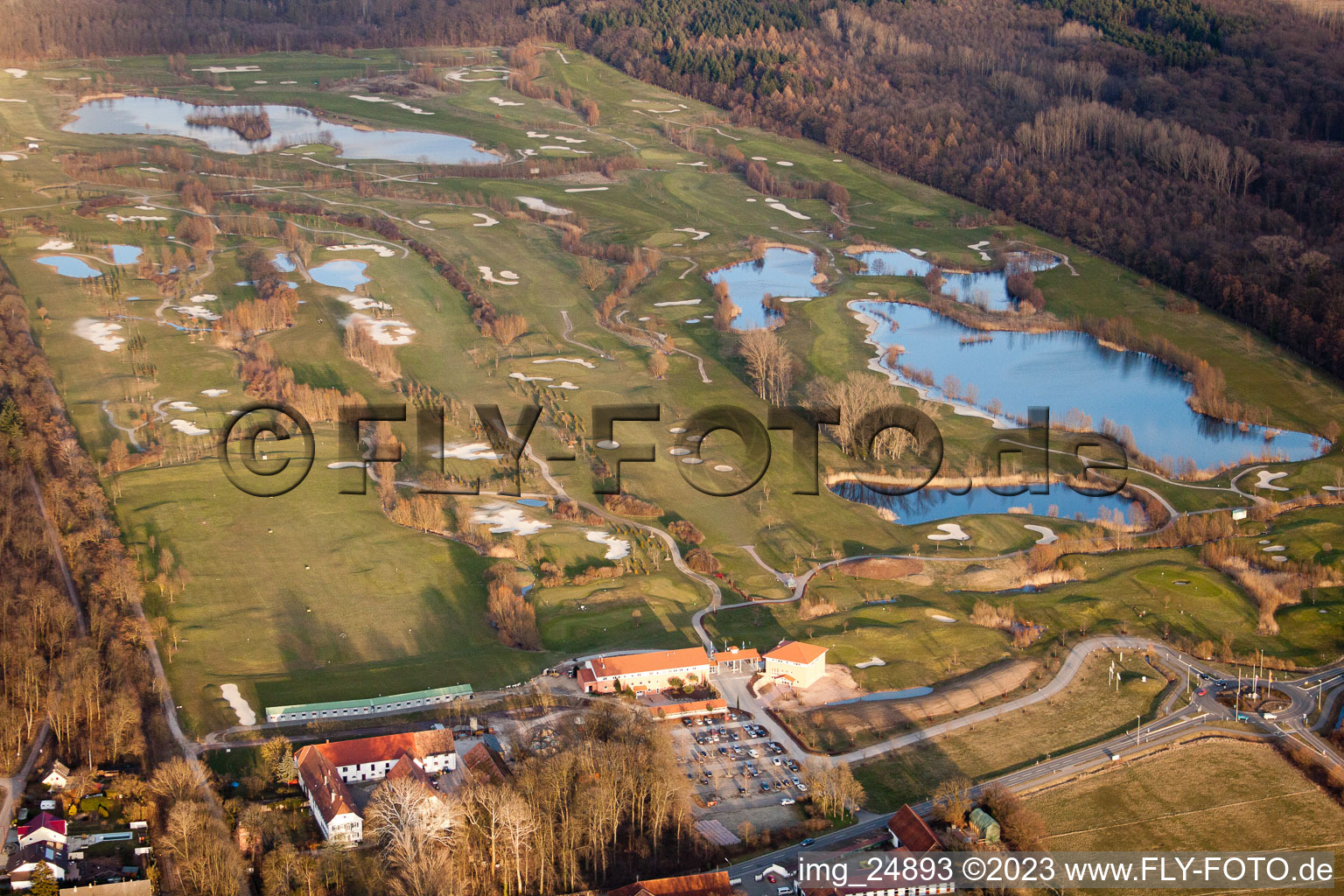 Golf Club Landgut Dreihof SÜW in Essingen in the state Rhineland-Palatinate, Germany viewn from the air