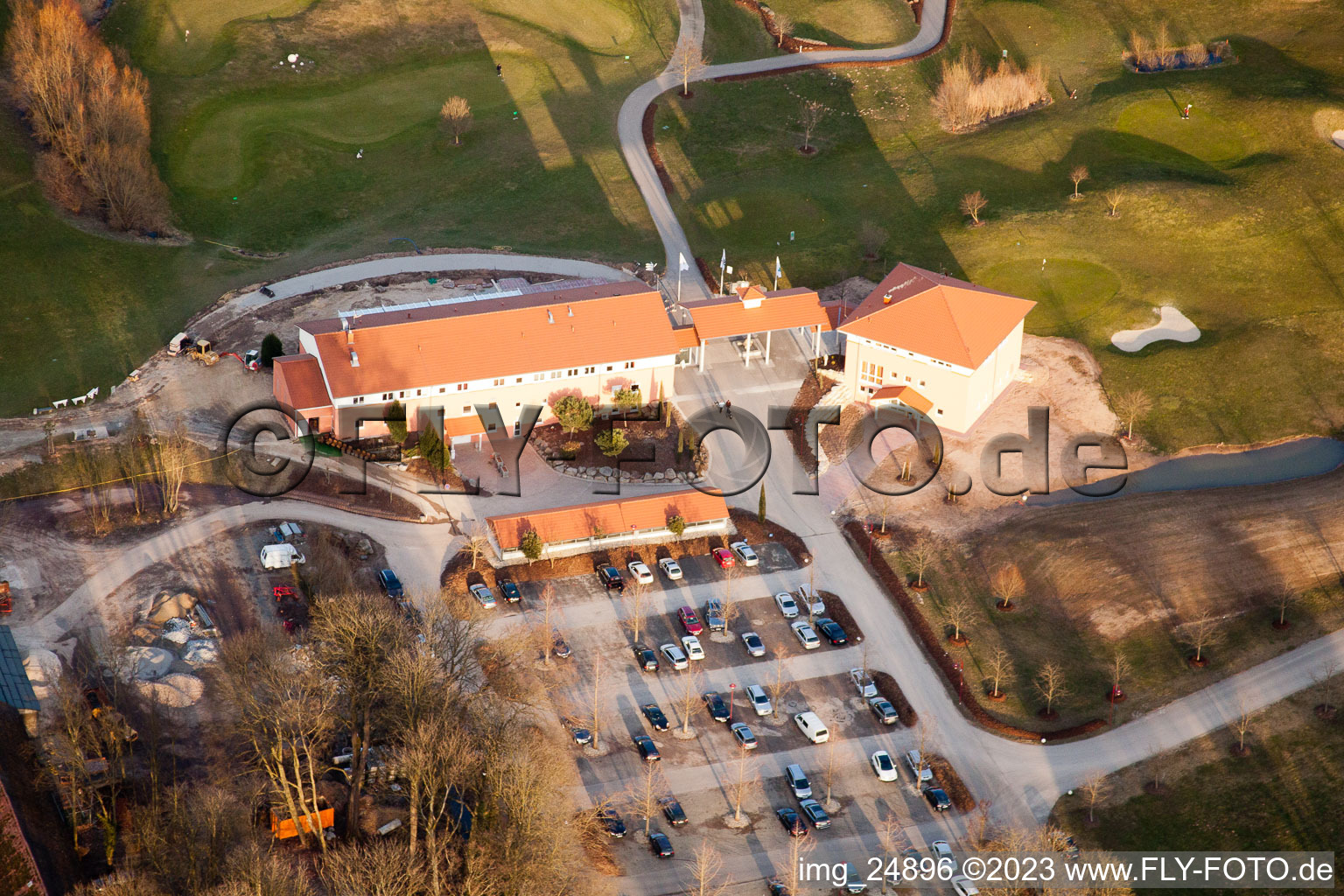 Drone image of Golf Club Landgut Dreihof SÜW in Essingen in the state Rhineland-Palatinate, Germany