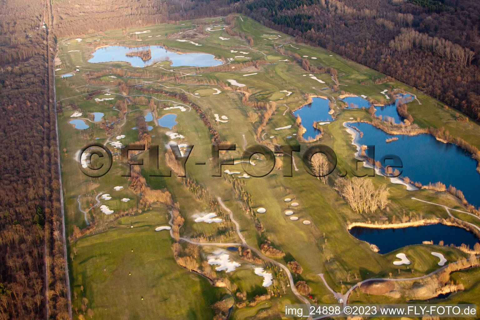 Golf Club Landgut Dreihof SÜW in Essingen in the state Rhineland-Palatinate, Germany from the drone perspective