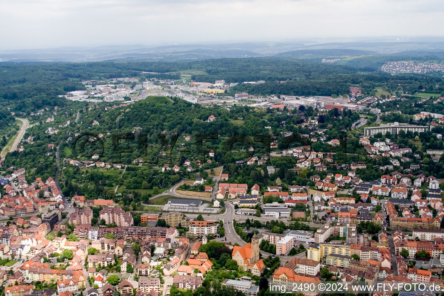 Pforzheim in the state Baden-Wuerttemberg, Germany from the drone perspective