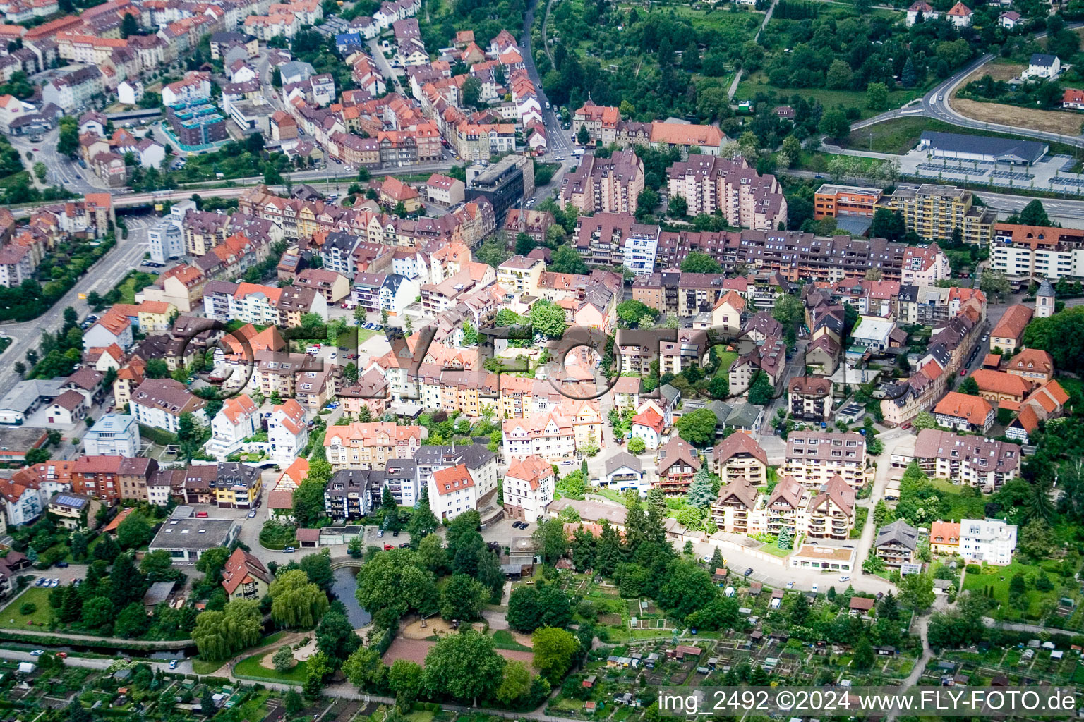 Pforzheim in the state Baden-Wuerttemberg, Germany from a drone