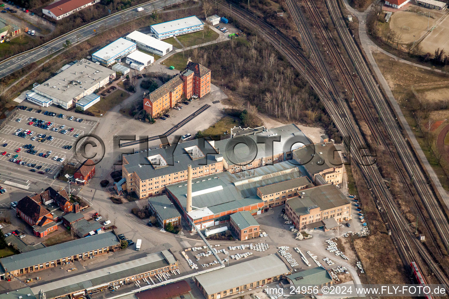 Industrial and commercial area of FRIATEC Aktiengesellschaft in the district Friedrichsfeld in Mannheim in the state Baden-Wurttemberg, Germany