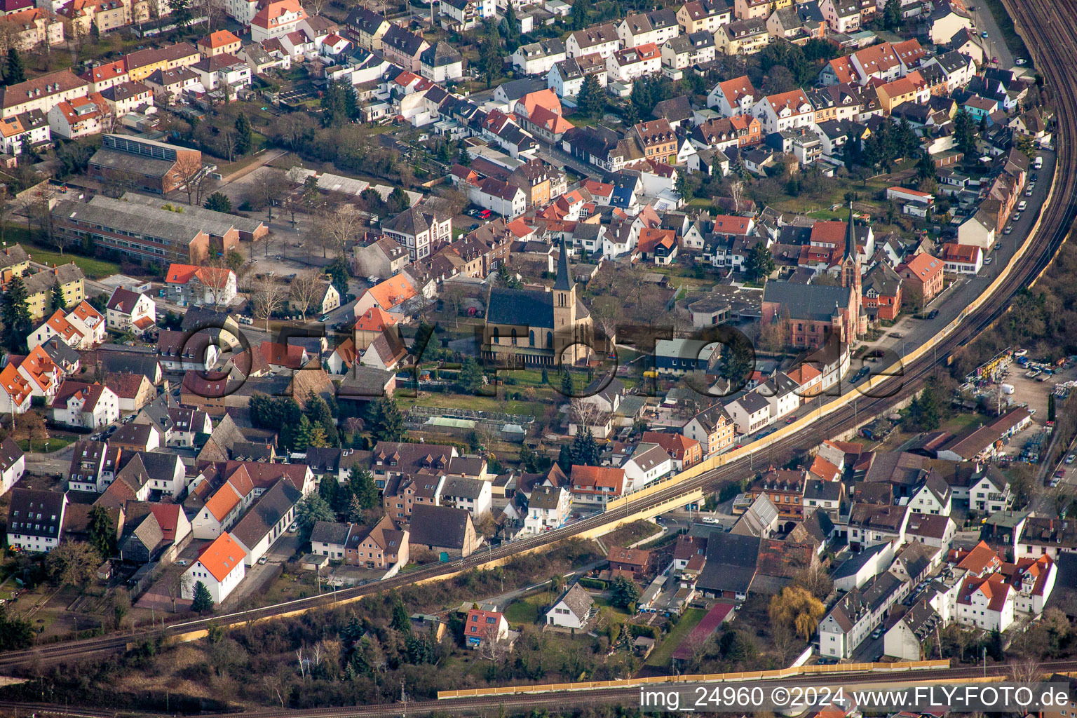 Church building in the village of in the district Friedrichsfeld in Mannheim in the state Baden-Wurttemberg, Germany