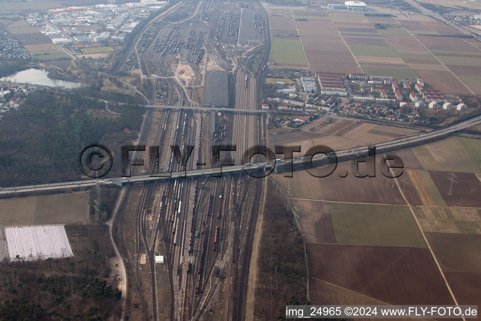 Freight station in the district Hochstätt in Mannheim in the state Baden-Wuerttemberg, Germany