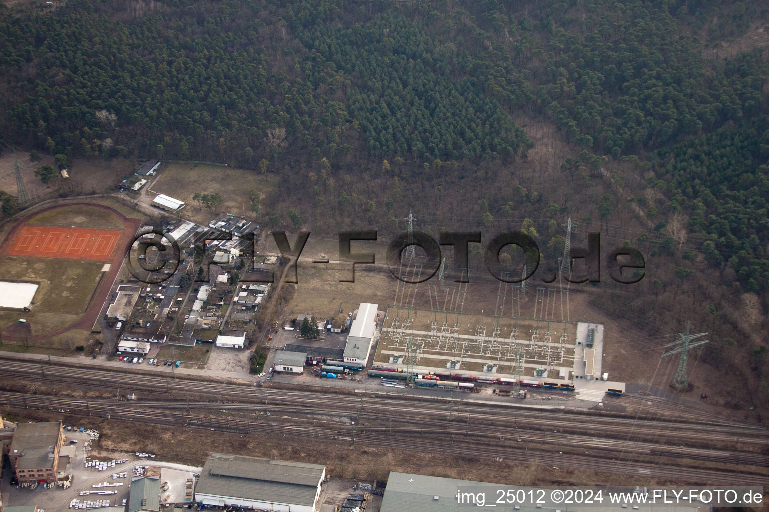 District Friedrichsfeld in Mannheim in the state Baden-Wuerttemberg, Germany out of the air