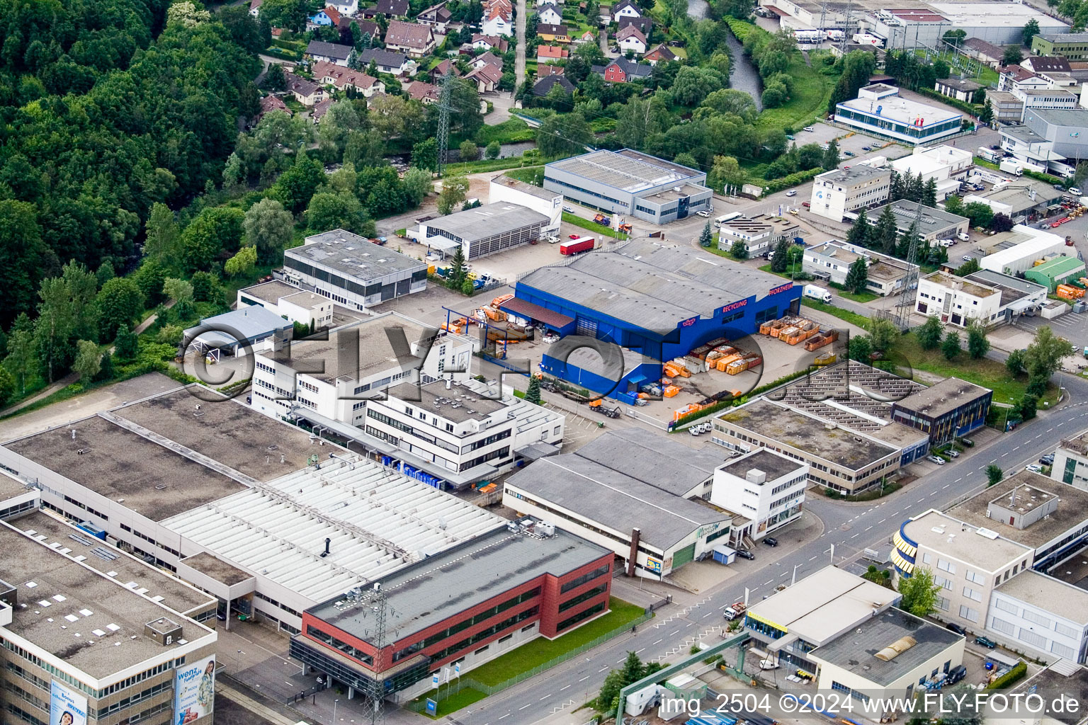 Industrial area Denningstr in the district Brötzingen in Pforzheim in the state Baden-Wuerttemberg, Germany