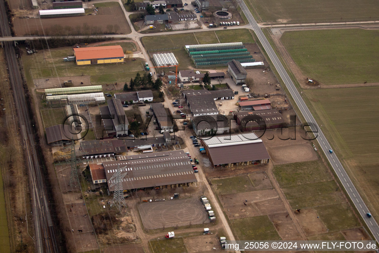 Drone recording of District Friedrichsfeld in Mannheim in the state Baden-Wuerttemberg, Germany