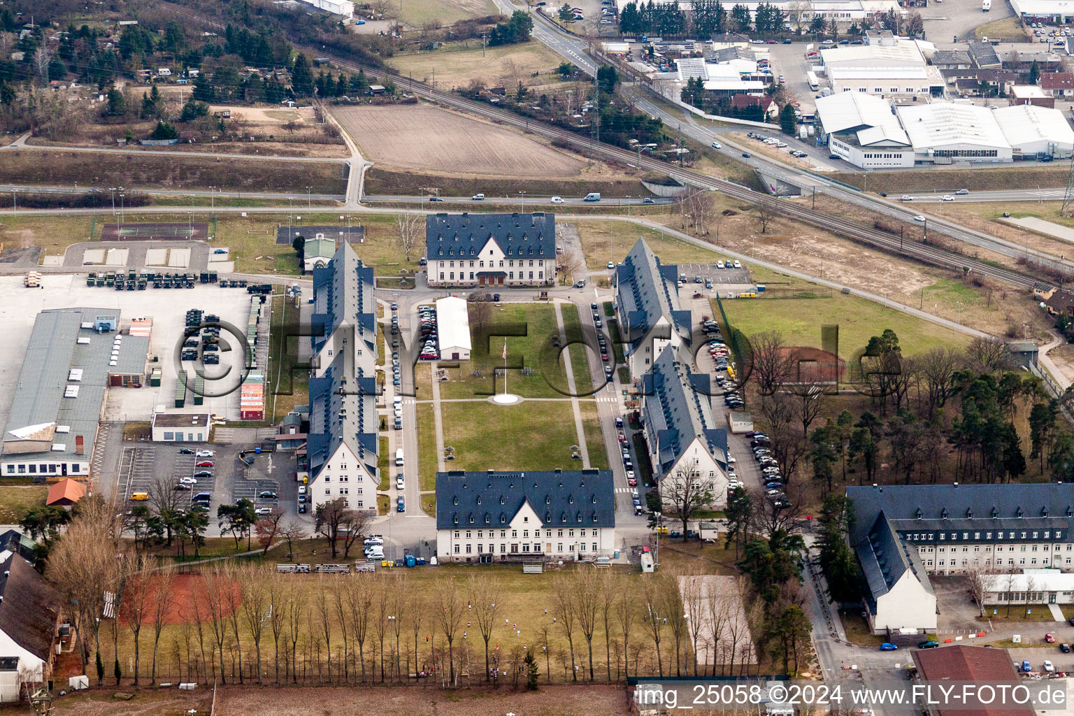 Baracks and military training ground of the US-Army in Schwetzingen in the state Baden-Wurttemberg, Germany