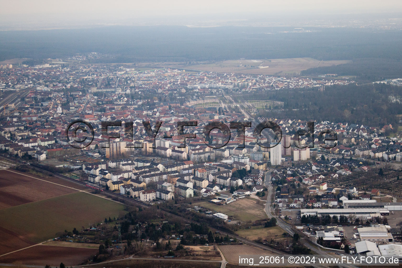 From northwest in Schwetzingen in the state Baden-Wuerttemberg, Germany