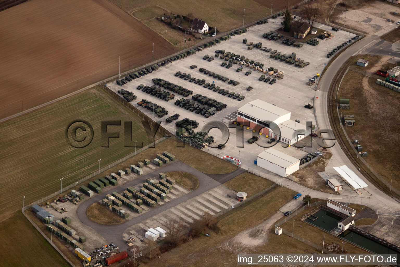 Oblique view of US barracks in Schwetzingen in the state Baden-Wuerttemberg, Germany