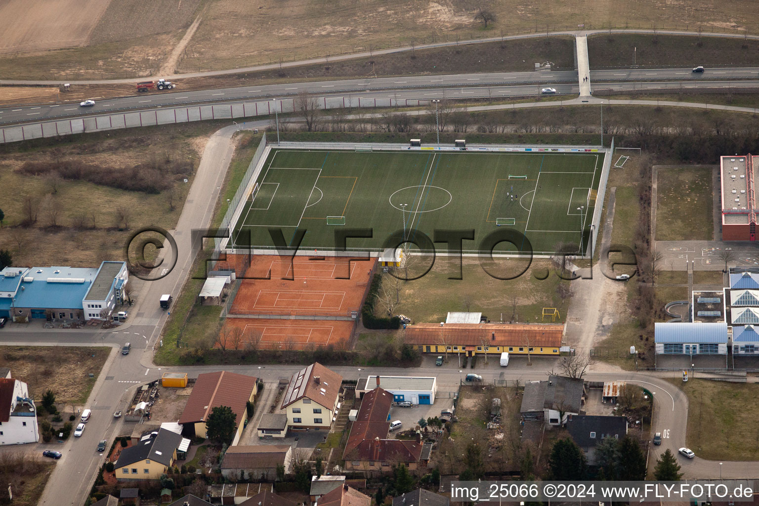 Aerial photograpy of Hirschacker in Schwetzingen in the state Baden-Wuerttemberg, Germany