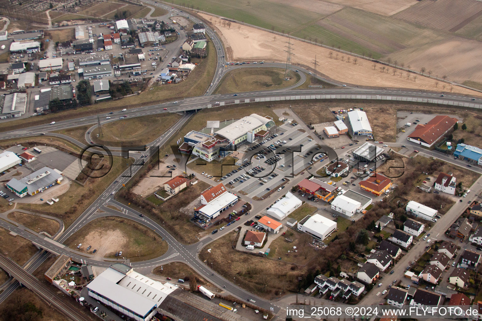 Deer Acker in Schwetzingen in the state Baden-Wuerttemberg, Germany from above