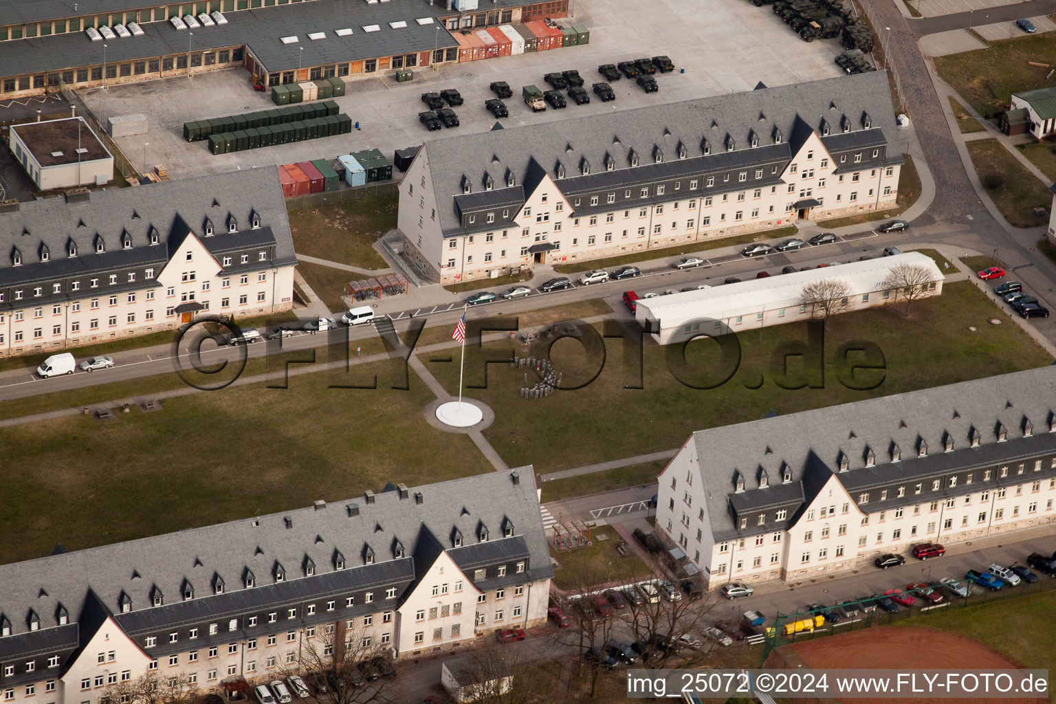 US barracks in Schwetzingen in the state Baden-Wuerttemberg, Germany out of the air