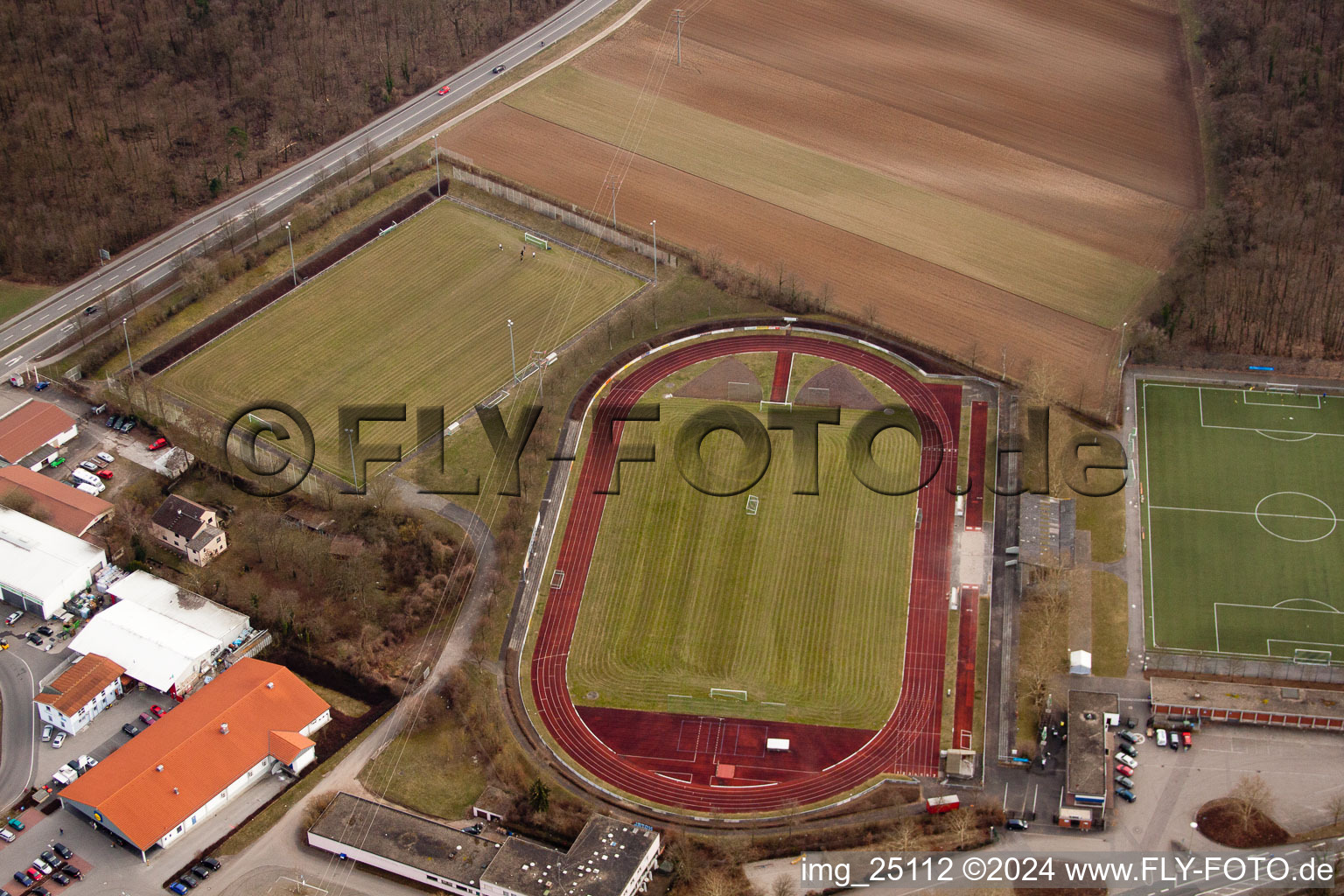 Sports fields in Schwetzingen in the state Baden-Wuerttemberg, Germany