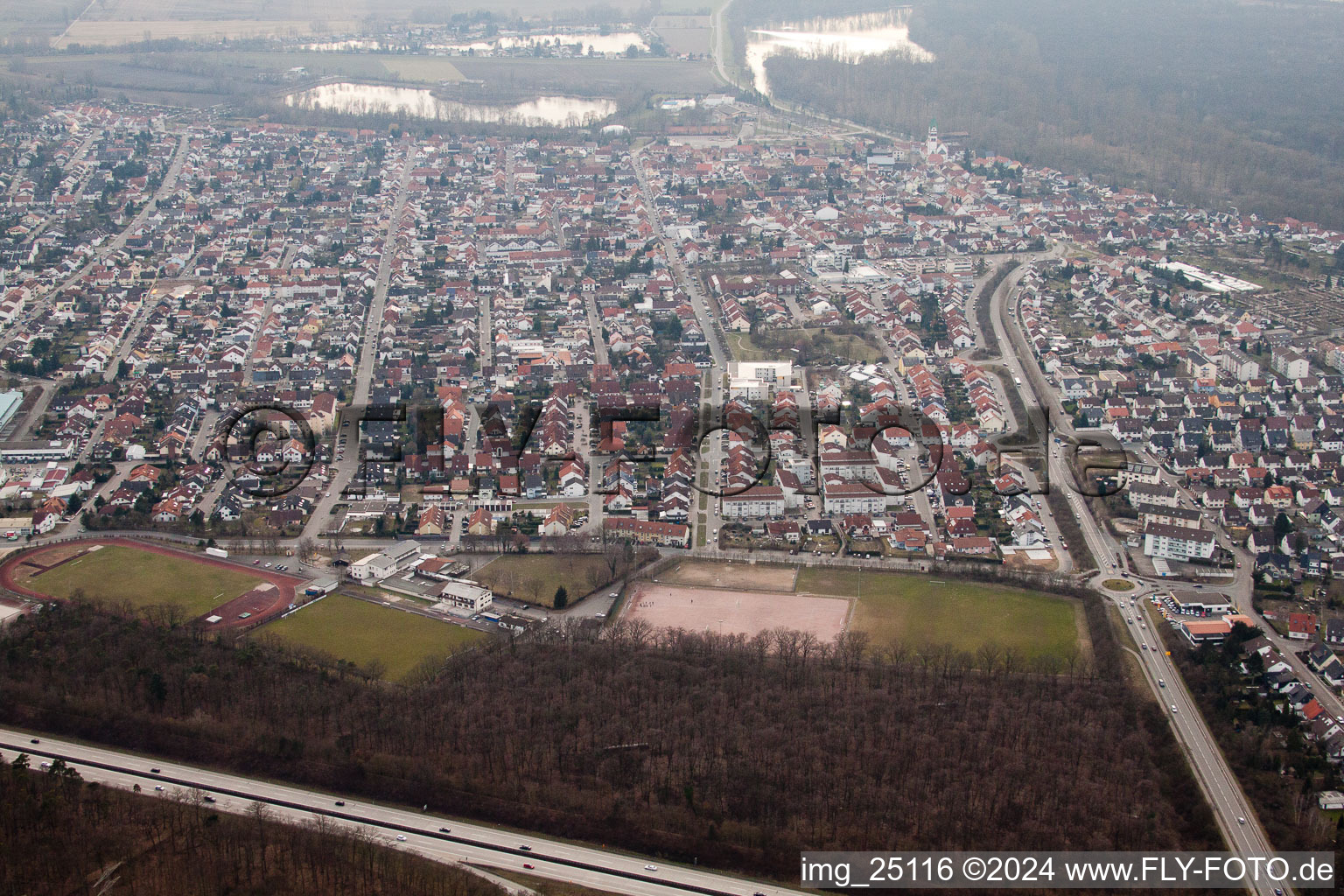 Ketsch in the state Baden-Wuerttemberg, Germany out of the air