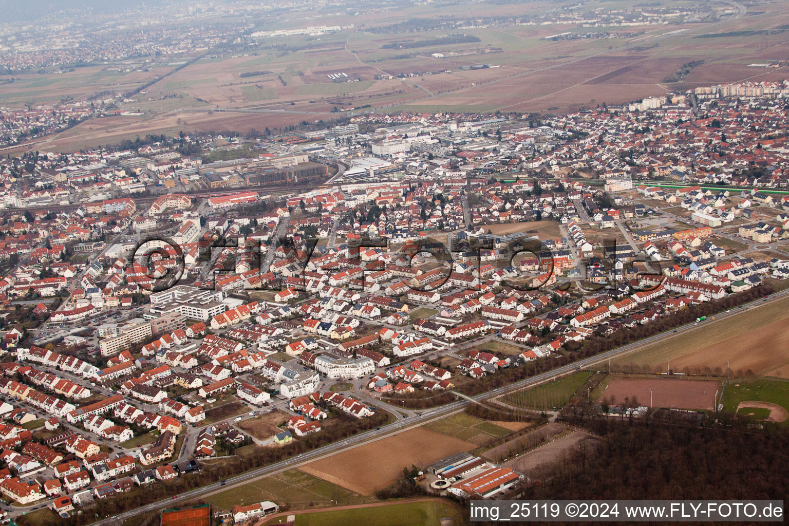 Drone recording of Schwetzingen in the state Baden-Wuerttemberg, Germany