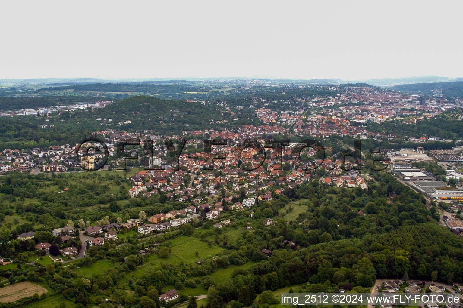 From the west in the district Brötzingen in Pforzheim in the state Baden-Wuerttemberg, Germany