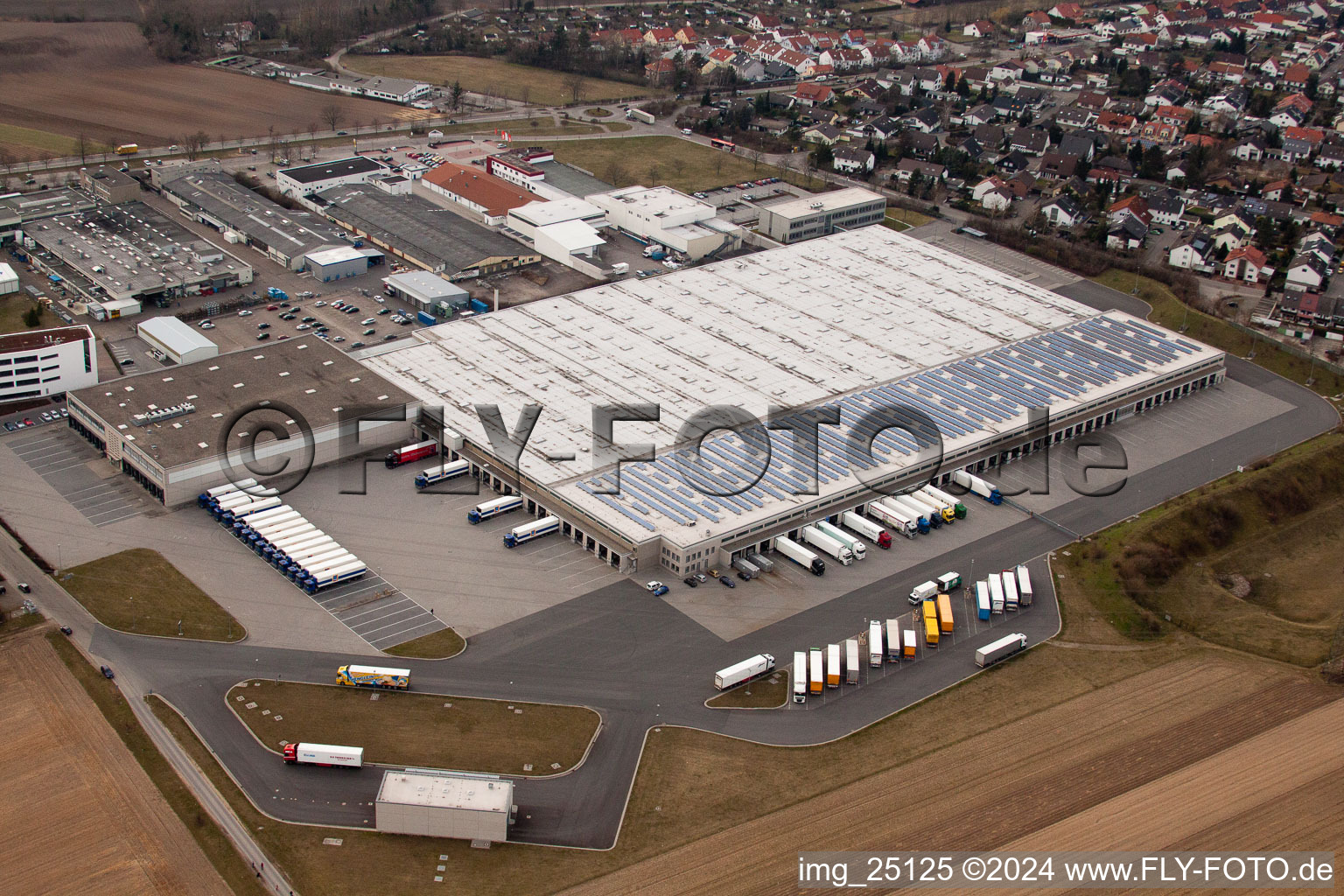 Aerial photograpy of Aldi logistics center in Ketsch in the state Baden-Wuerttemberg, Germany