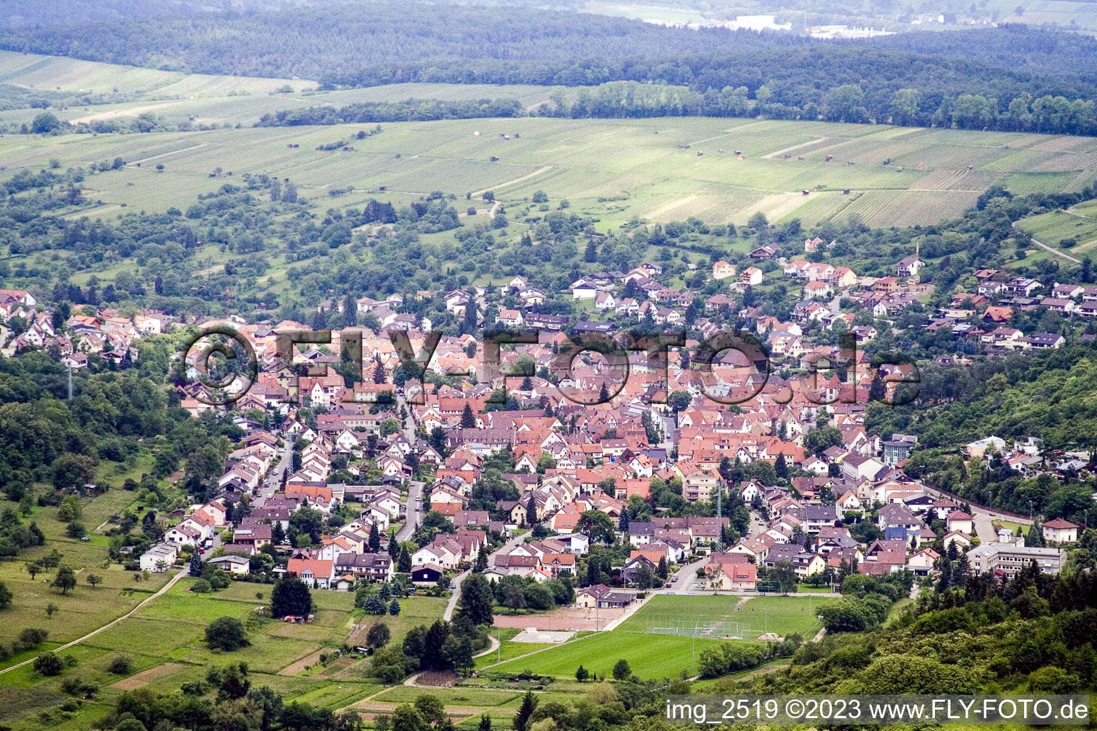 Aerial photograpy of Dietlingen in the state Baden-Wuerttemberg, Germany