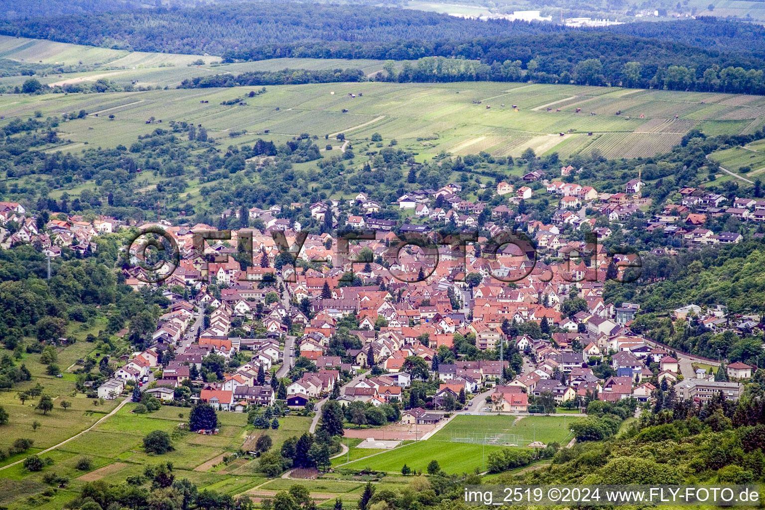 Aerial photograpy of Dietlingen in the state Baden-Wuerttemberg, Germany