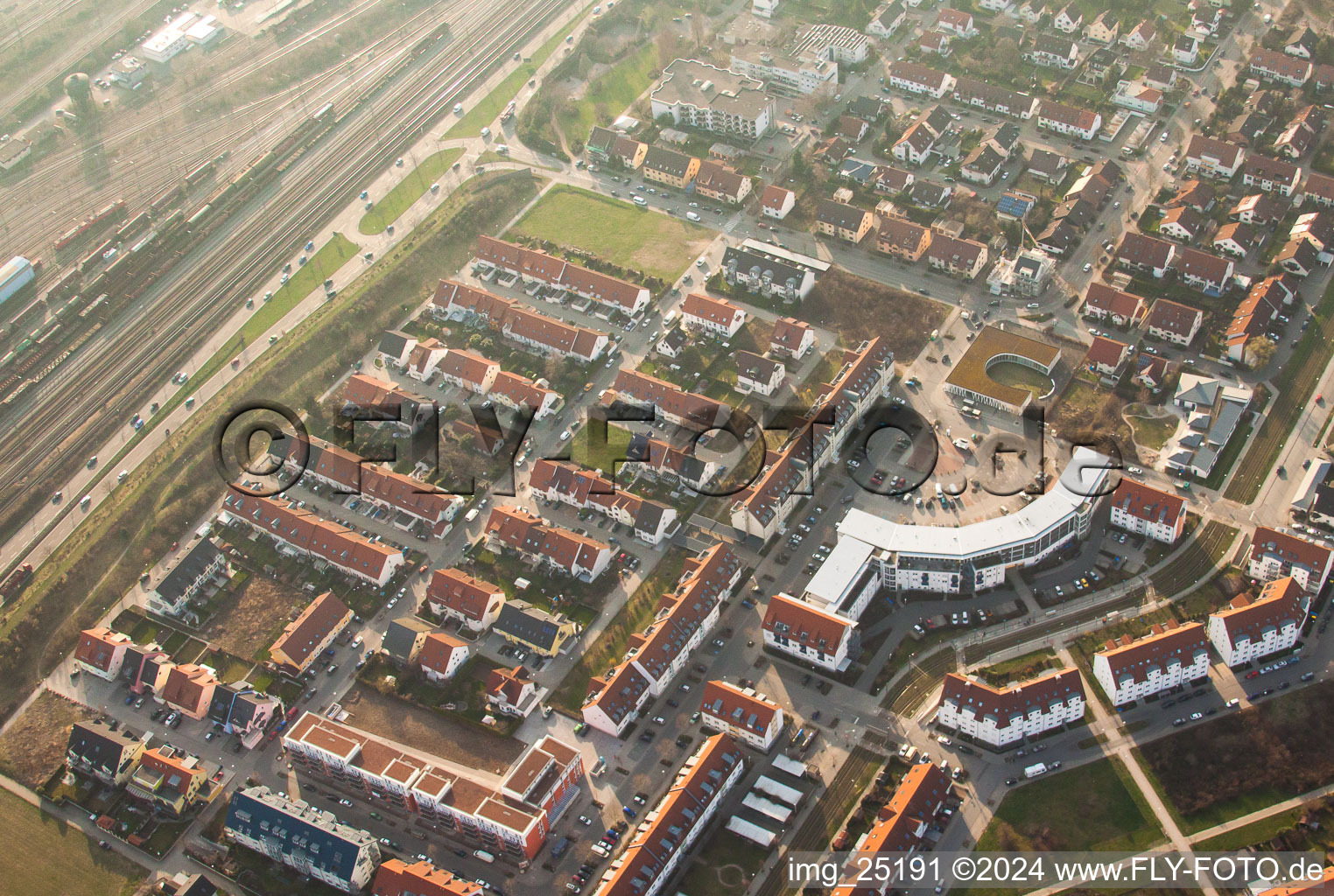 Gerd-Dehof-Pl in the district Neuhermsheim in Mannheim in the state Baden-Wuerttemberg, Germany