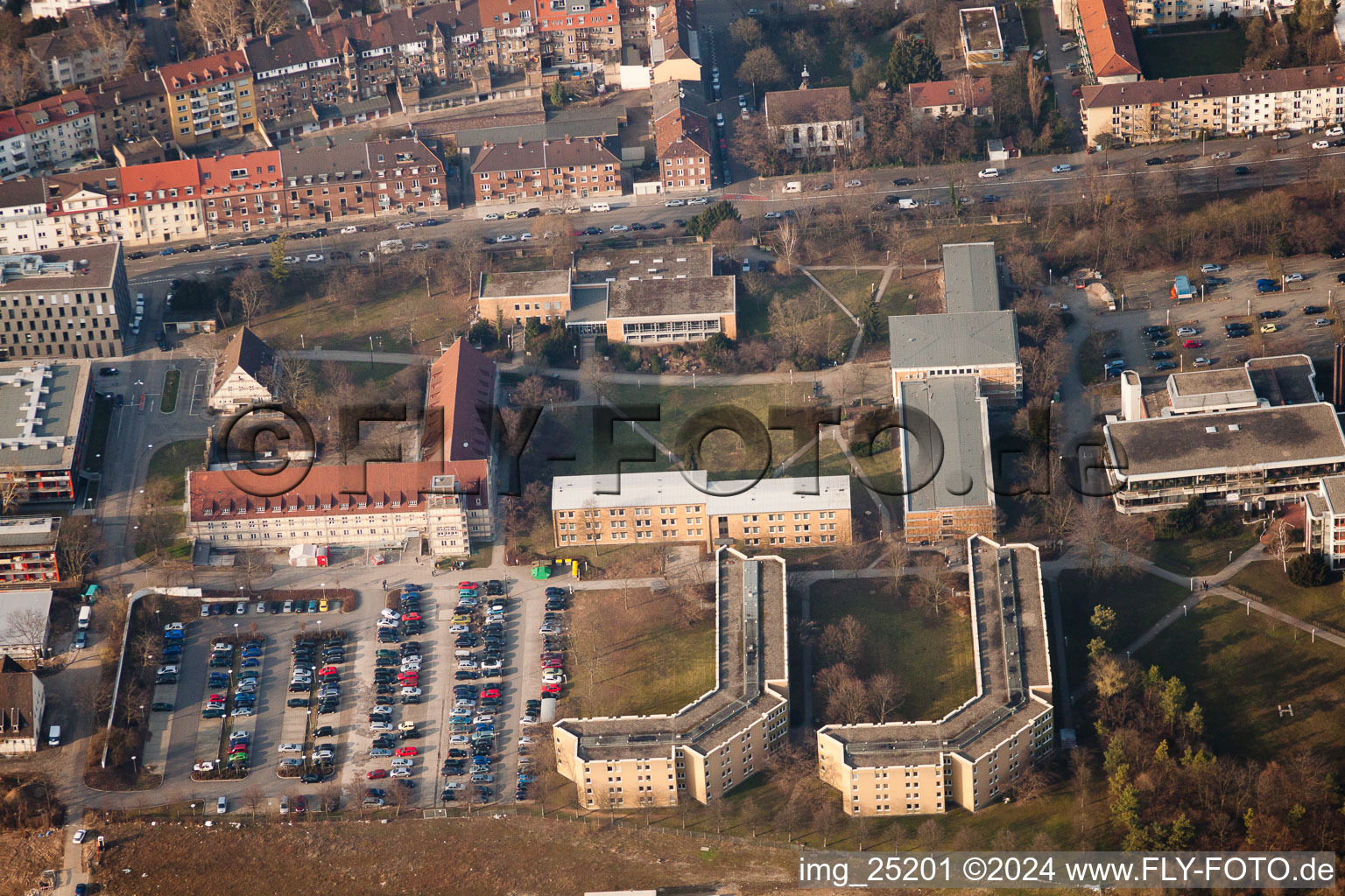 EASTSITE project of BAU Bauträgergesellschaft mbH in the district Neuostheim in Mannheim in the state Baden-Wuerttemberg, Germany seen from above