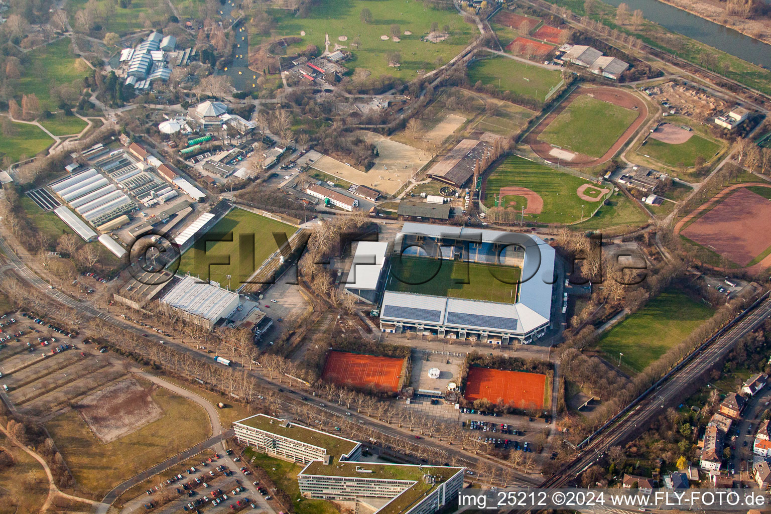 Rhine-Neckar Stadium in the district Oststadt in Mannheim in the state Baden-Wuerttemberg, Germany