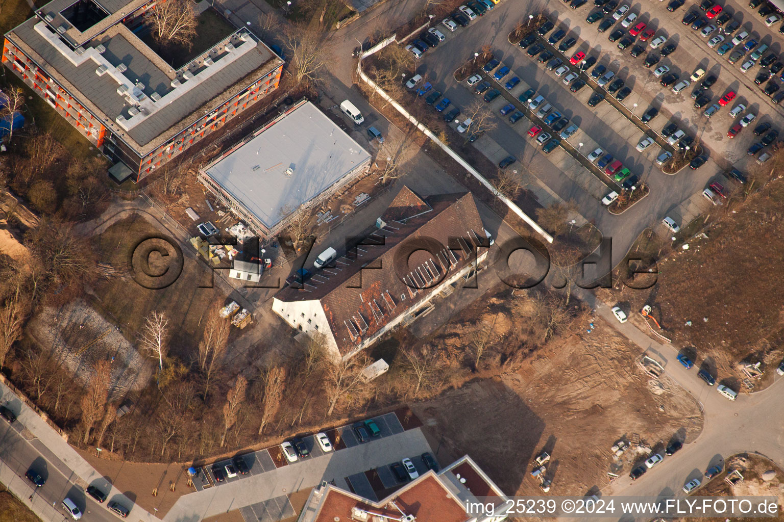 Aerial view of Project EASTSITE of BAU Bauträgergesellschaft mbH in the district Neuostheim in Mannheim in the state Baden-Wuerttemberg, Germany