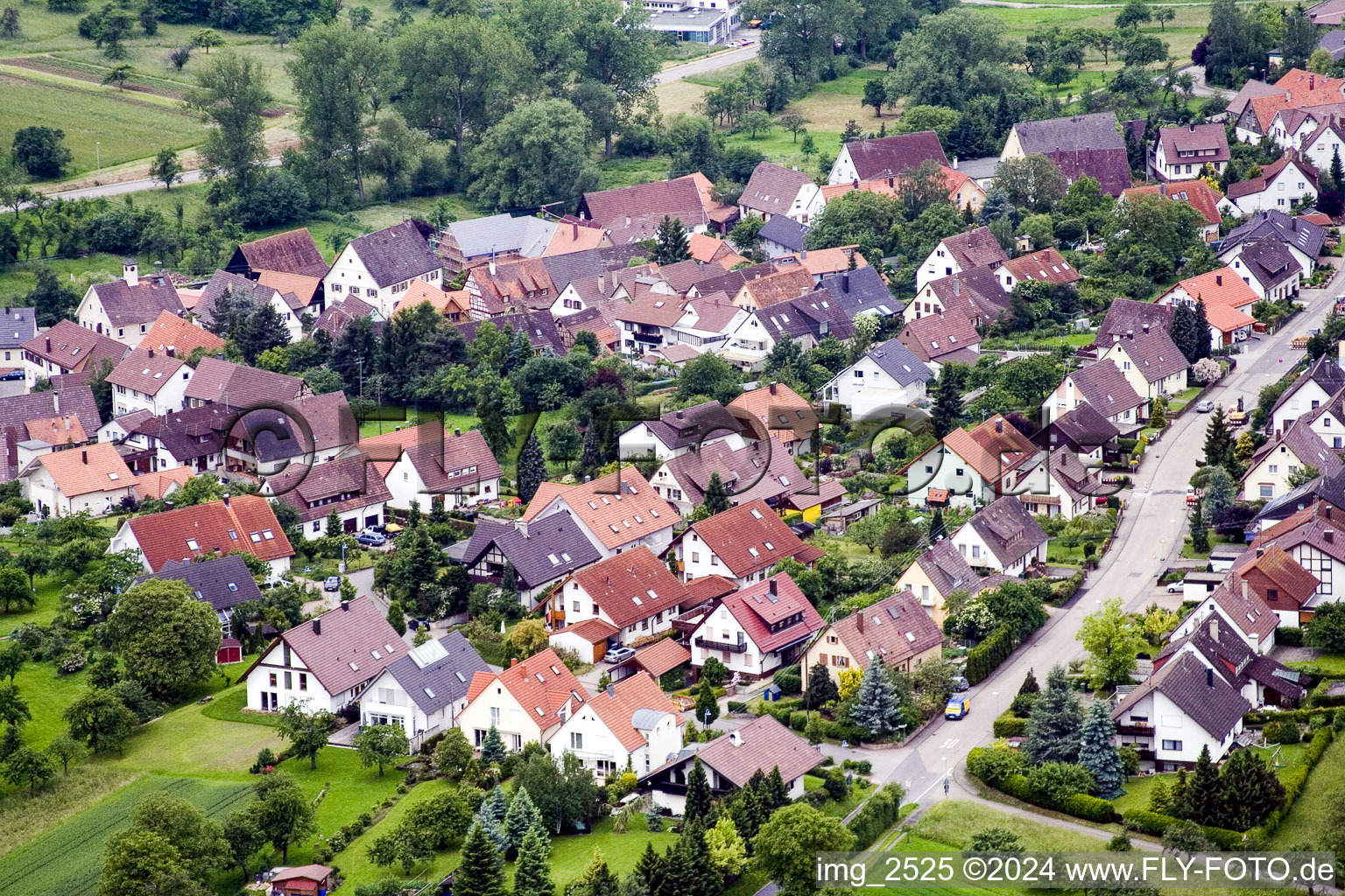 District Obernhausen in Birkenfeld in the state Baden-Wuerttemberg, Germany from above