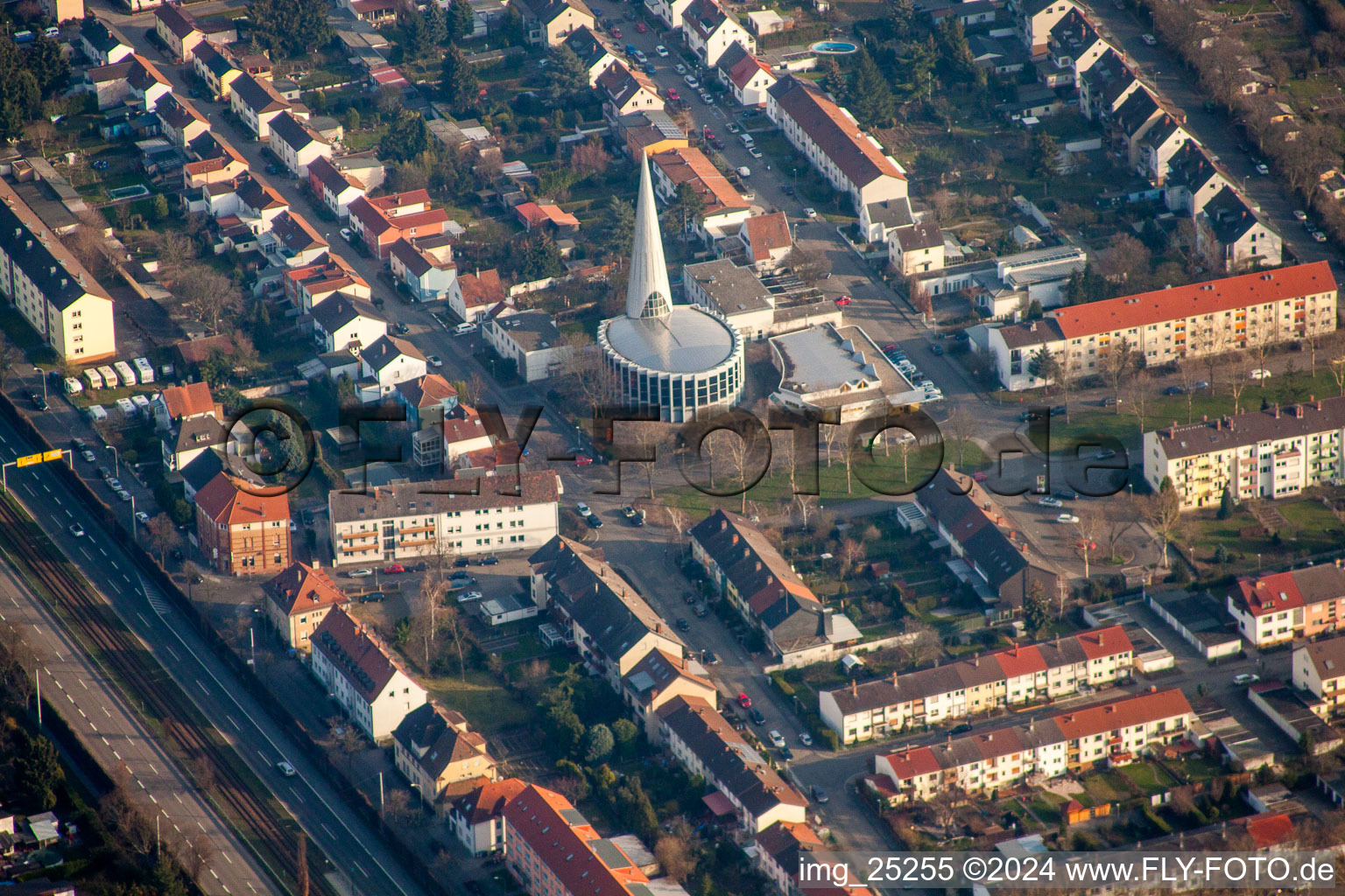 Church building of  in the district Rheinau in Mannheim in the state Baden-Wurttemberg, Germany