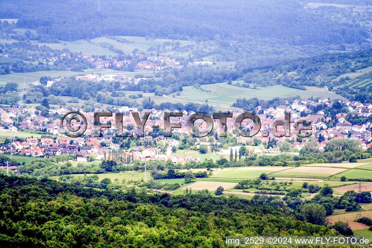 Oblique view of Keltern in the state Baden-Wuerttemberg, Germany