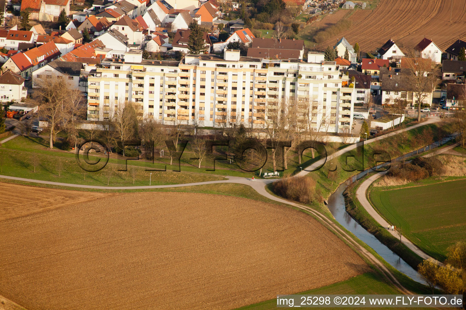 Brühl in the state Baden-Wuerttemberg, Germany seen from above